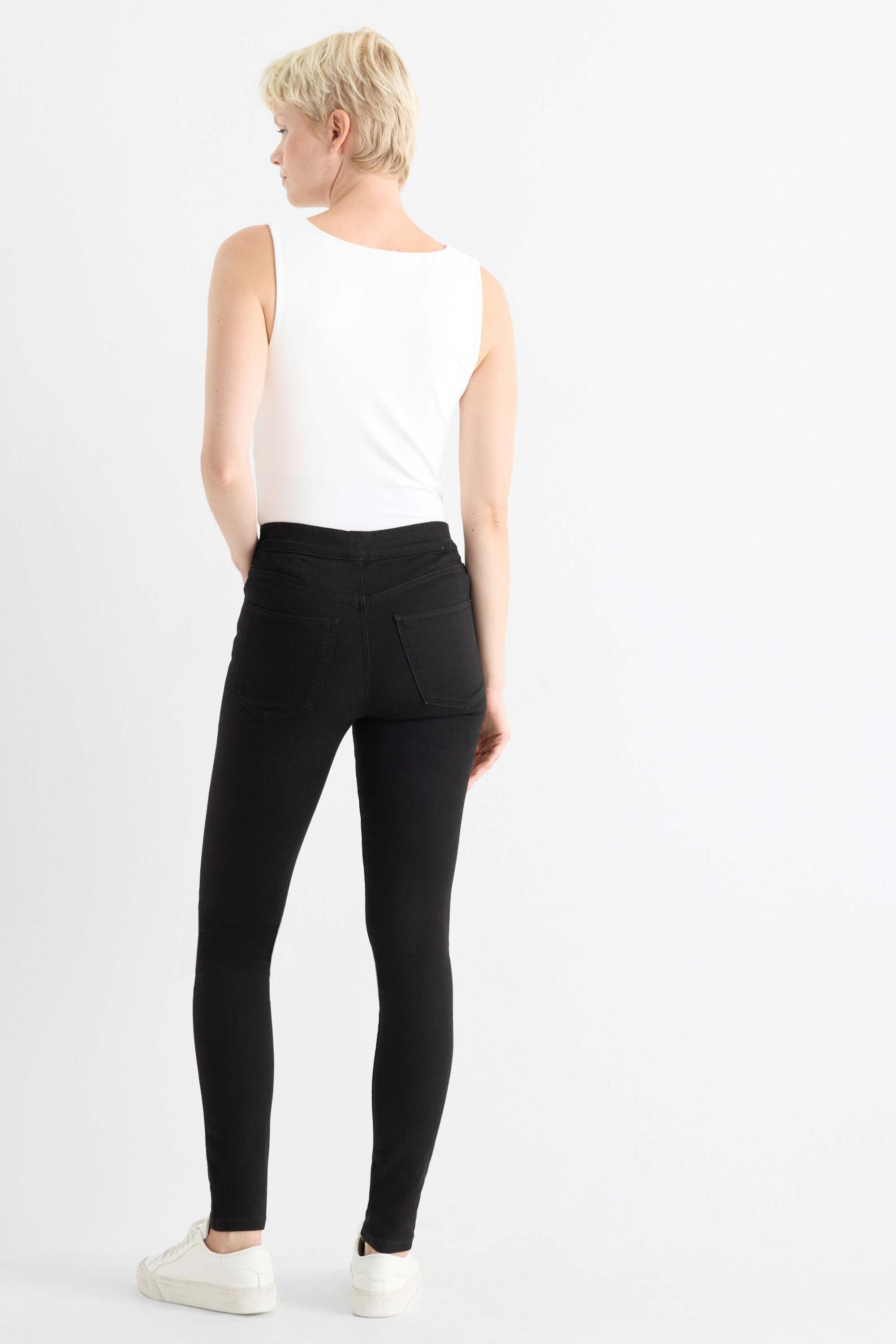 Jegging jeans - mid-rise waist black (1)