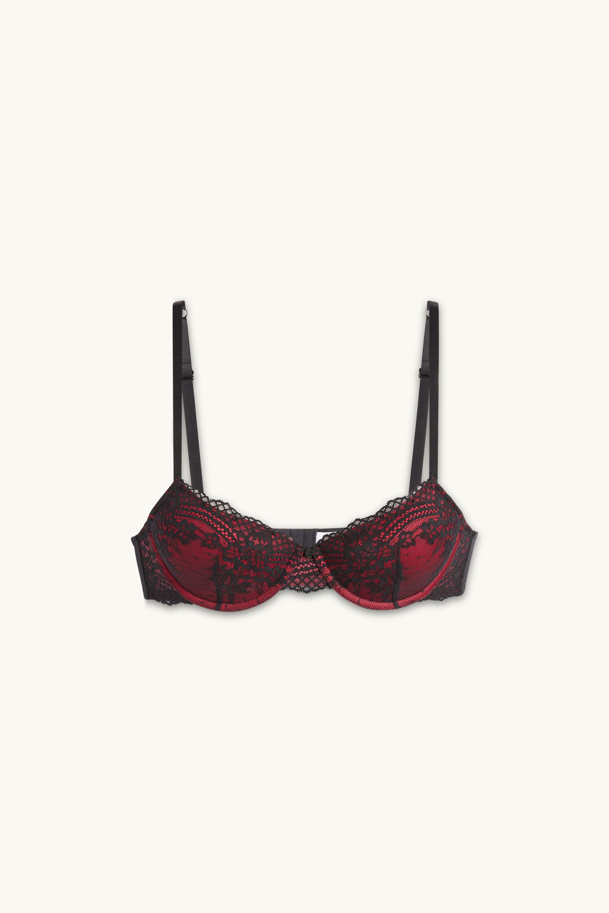 Underwire bra - DEMI - padded bordeaux / black