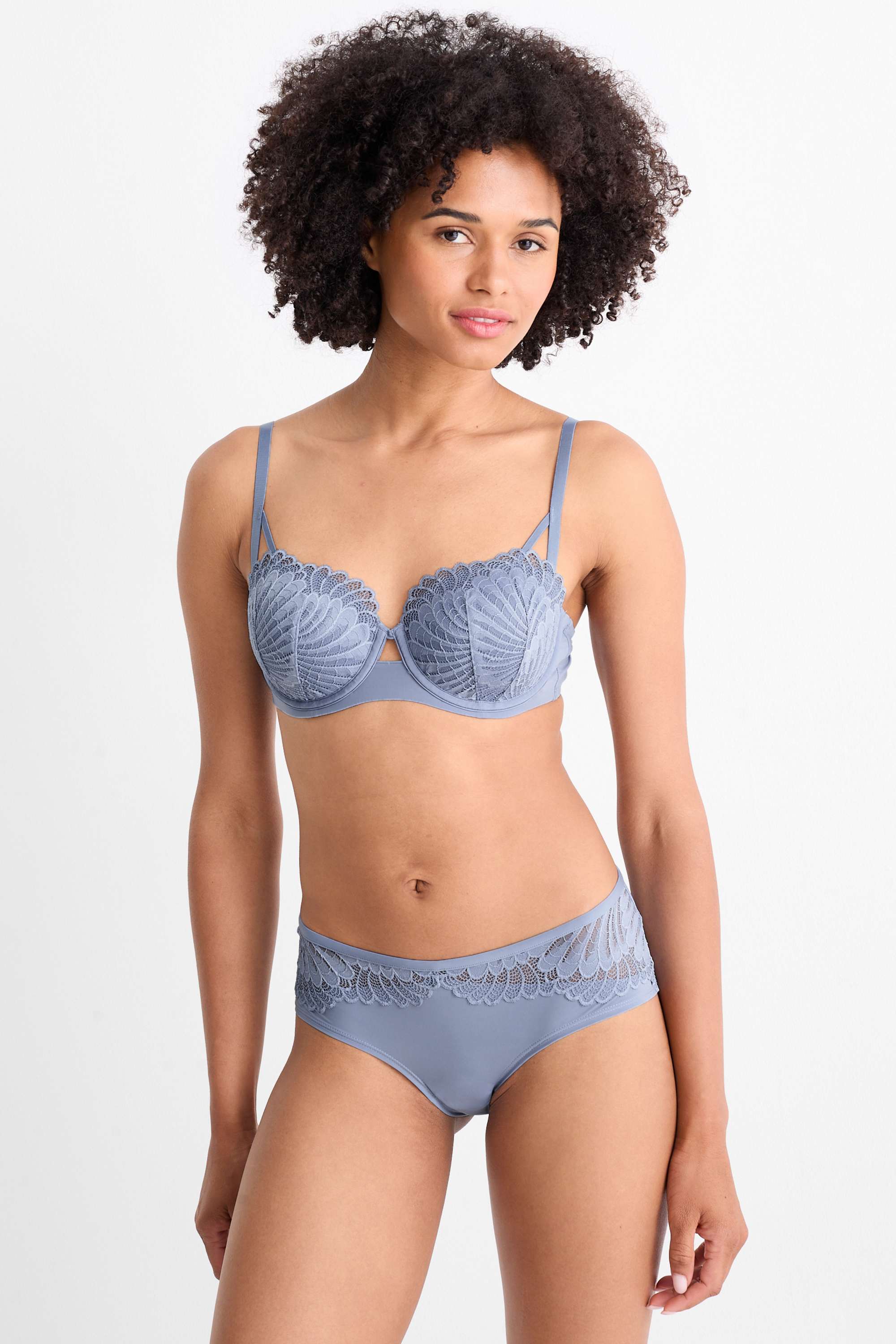 Underwire bra - BALCONETTE - padded blue