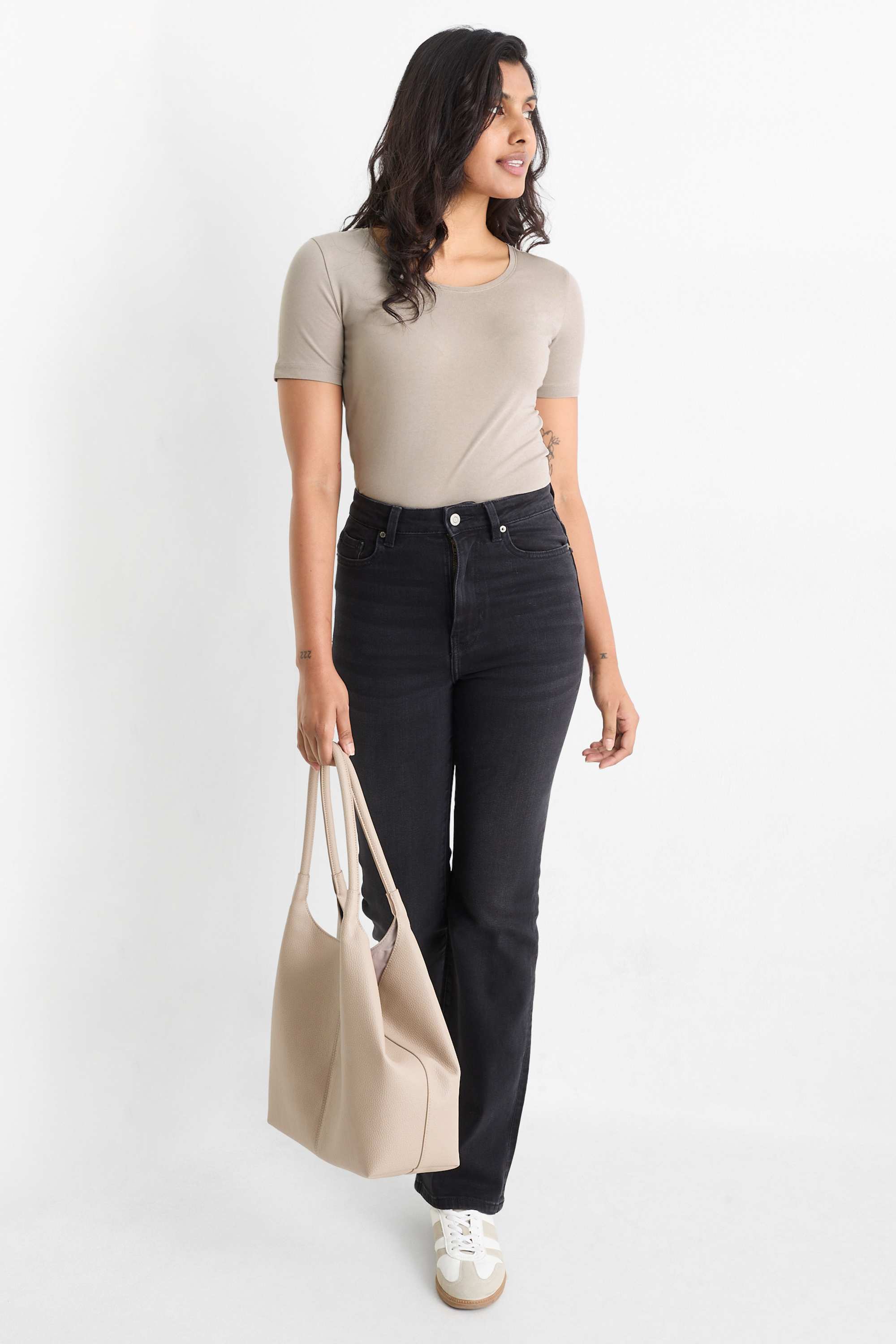 T-shirt - slim fit taupe