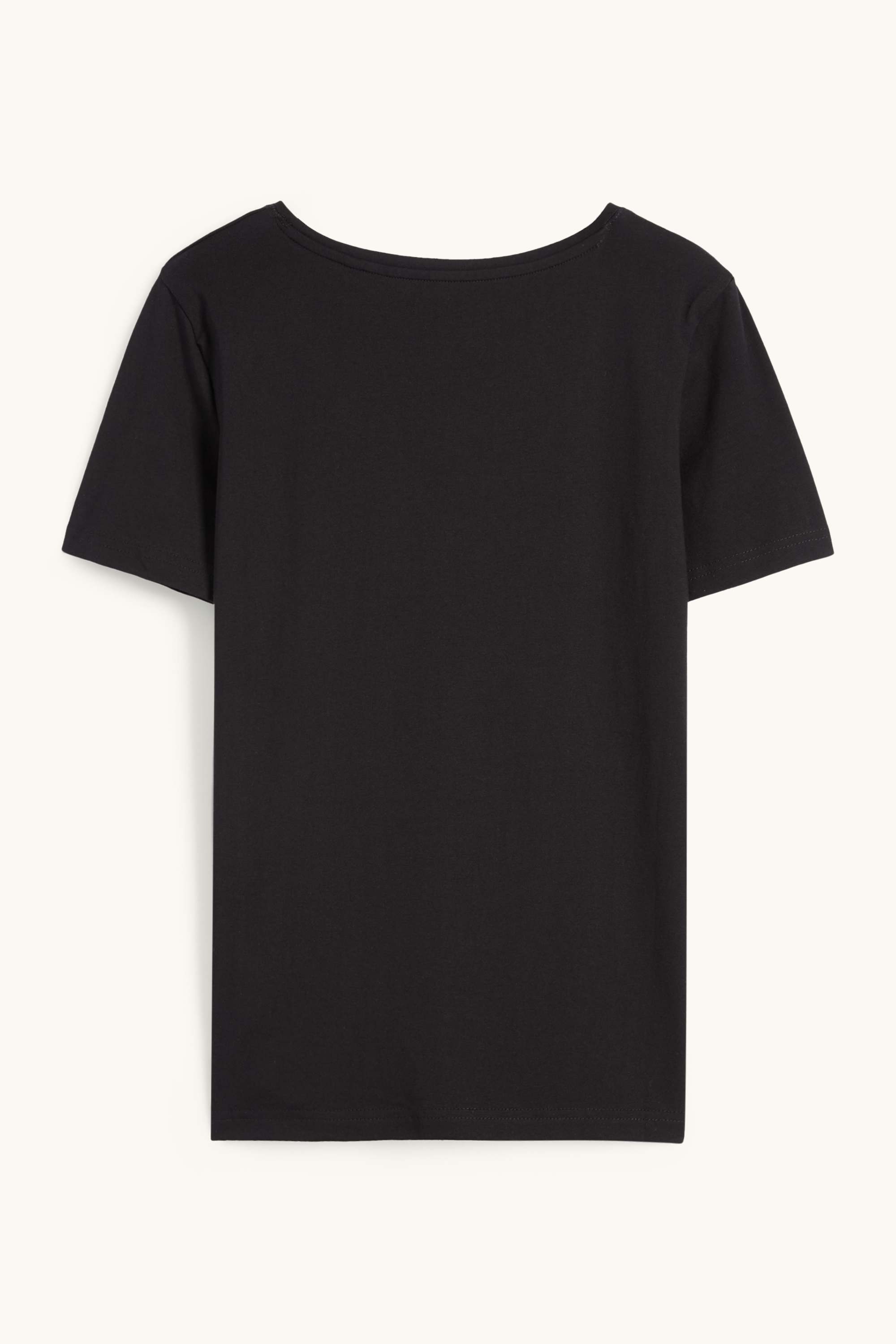 V-neck T-shirt - slim fit black