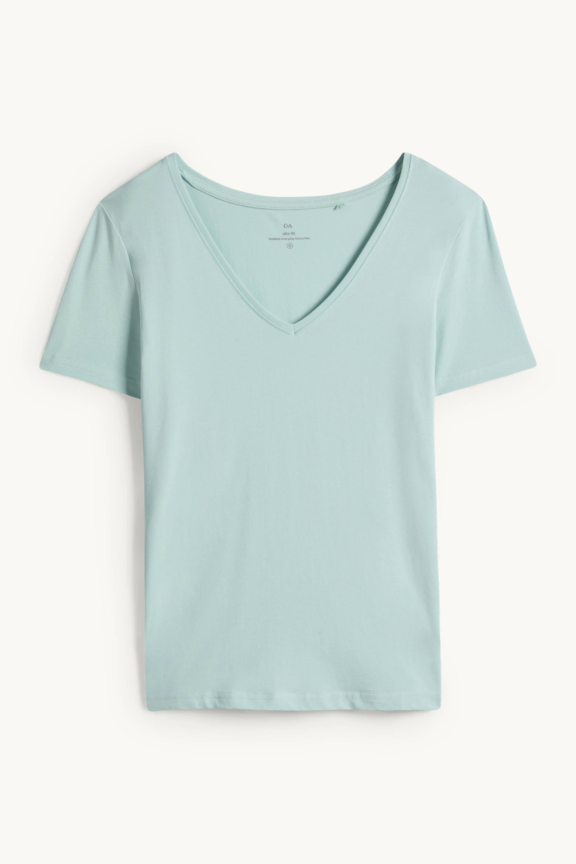 V-neck T-shirt - slim fit mint green