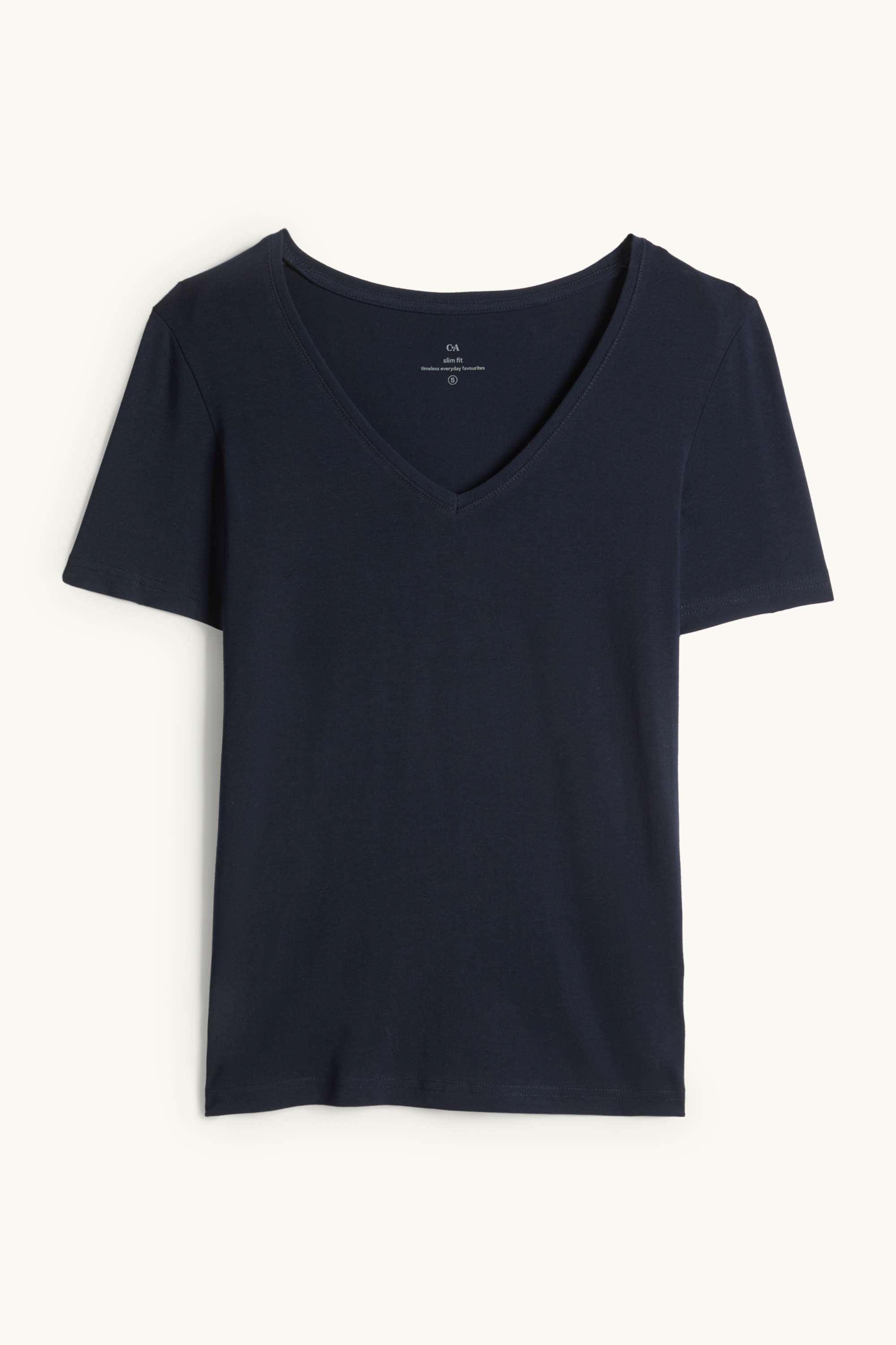 V-neck T-shirt - slim fit dark blue