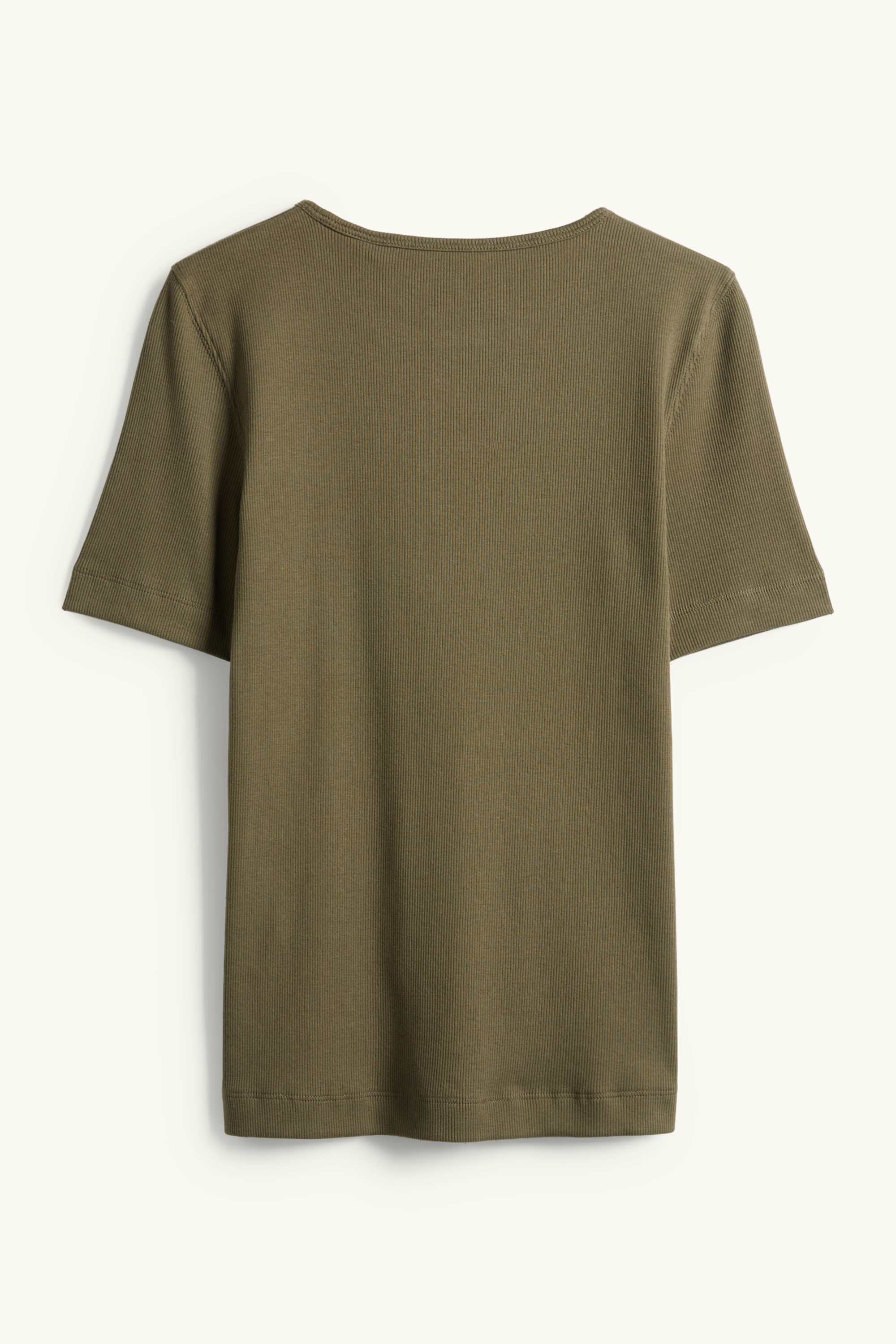 T-shirt - slim fit - ribbed khaki