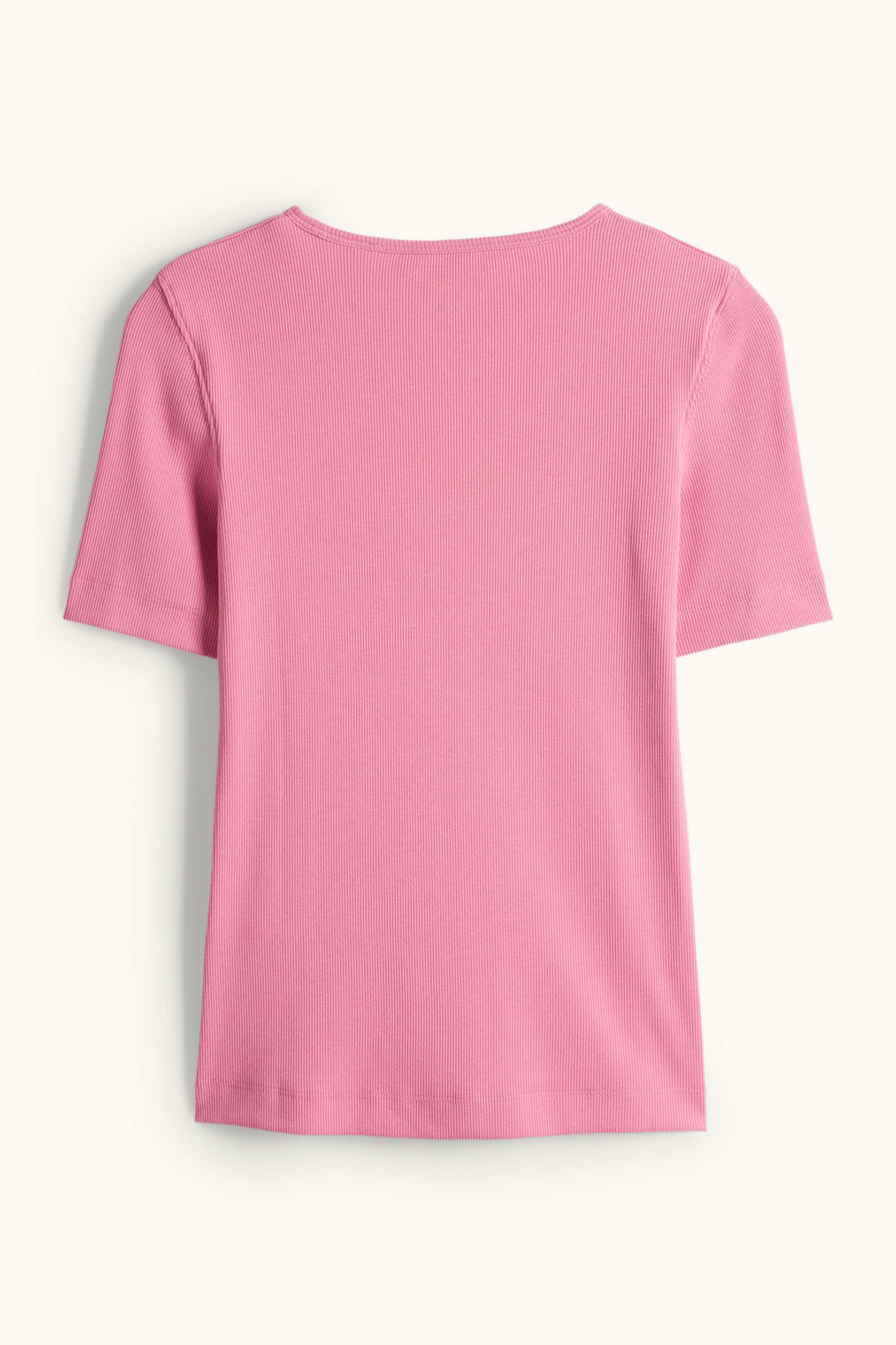T-shirt - slim fit - ribbed pink