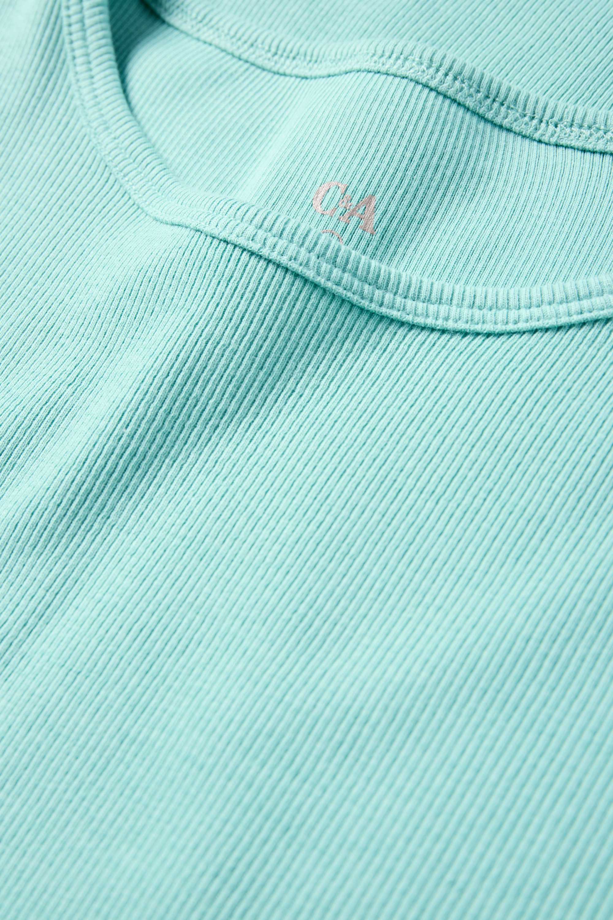 T-shirt - slim fit - ribbed light green