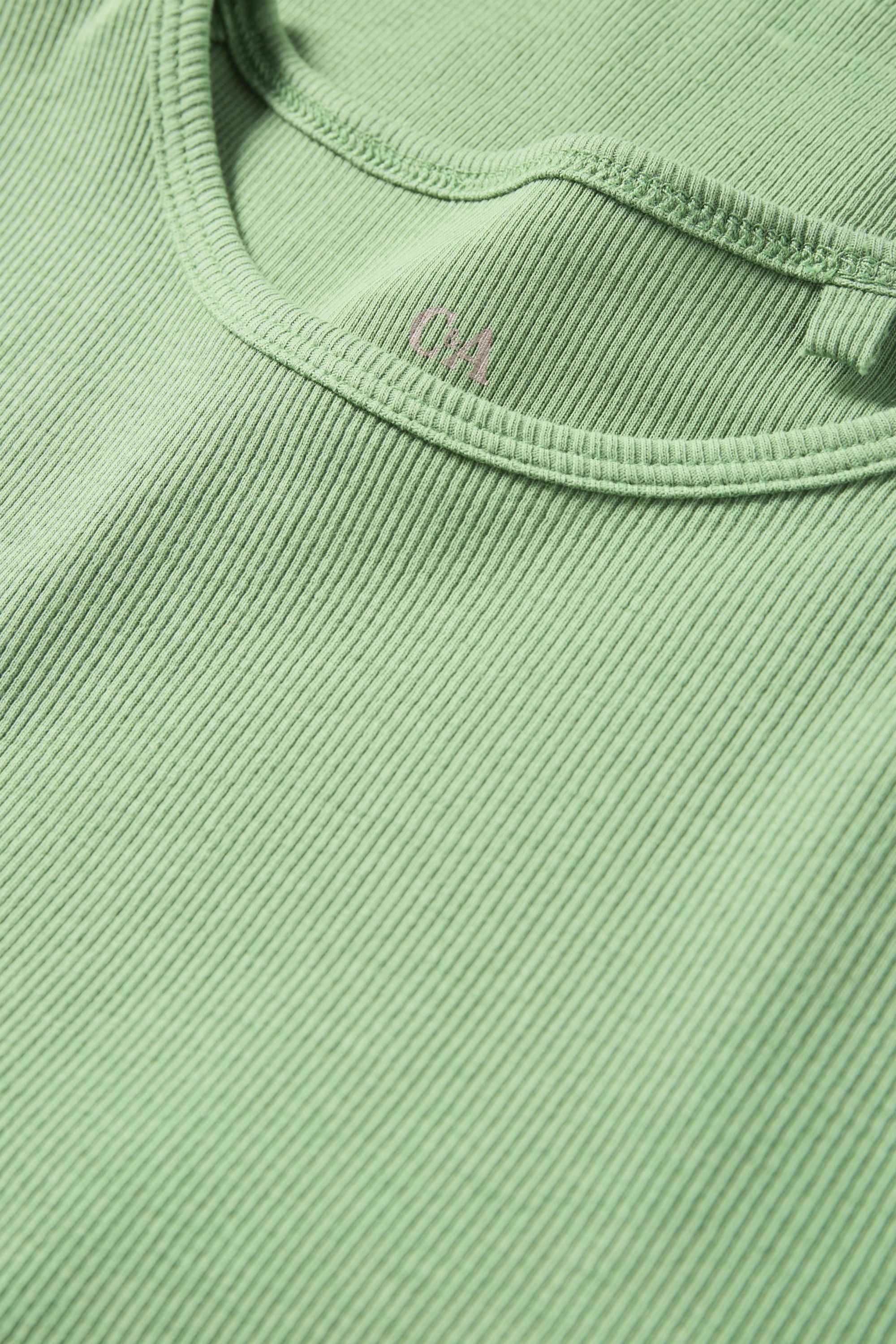 T-shirt - slim fit - ribbed green