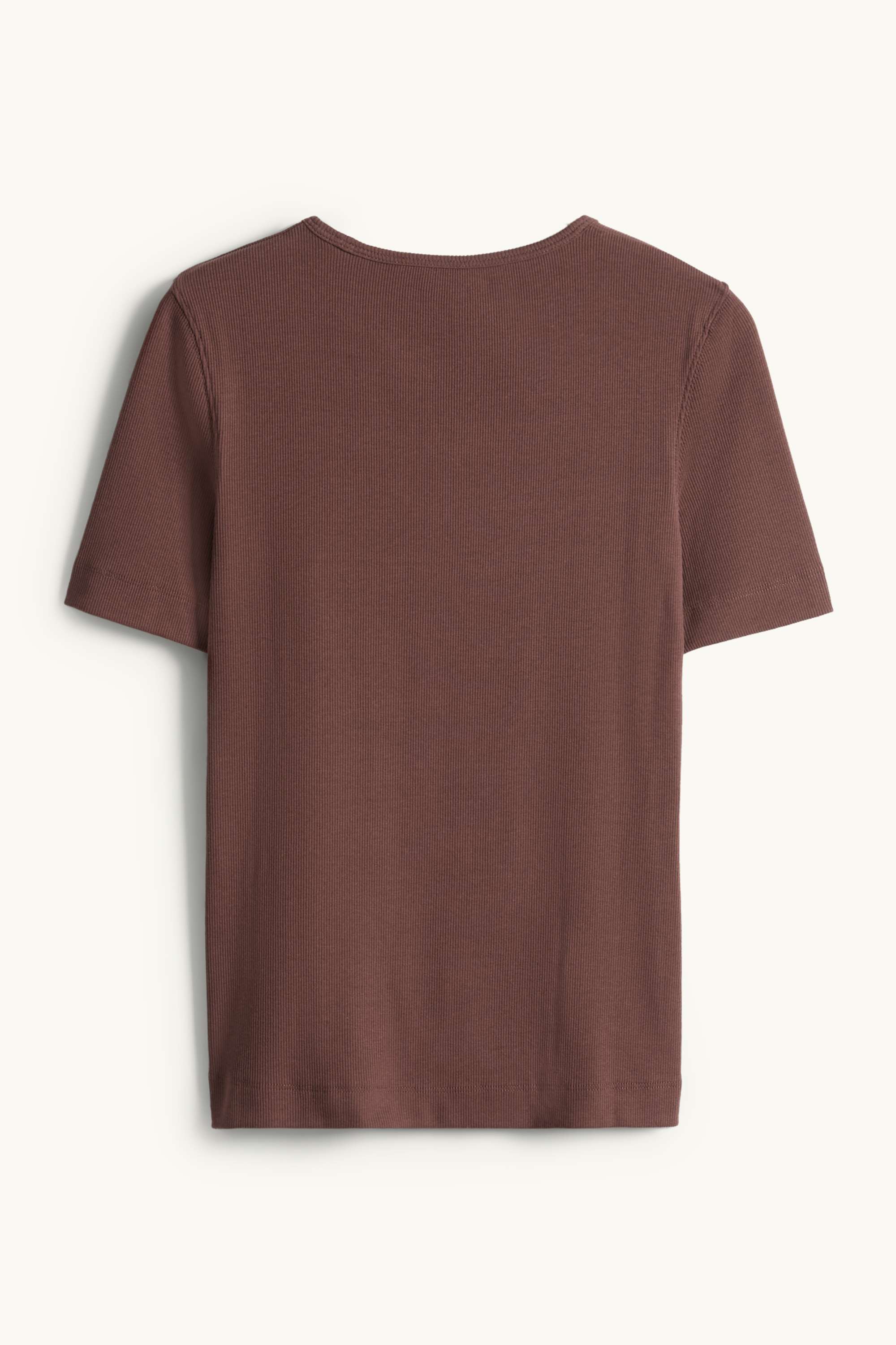T-shirt - slim fit - ribbed brown
