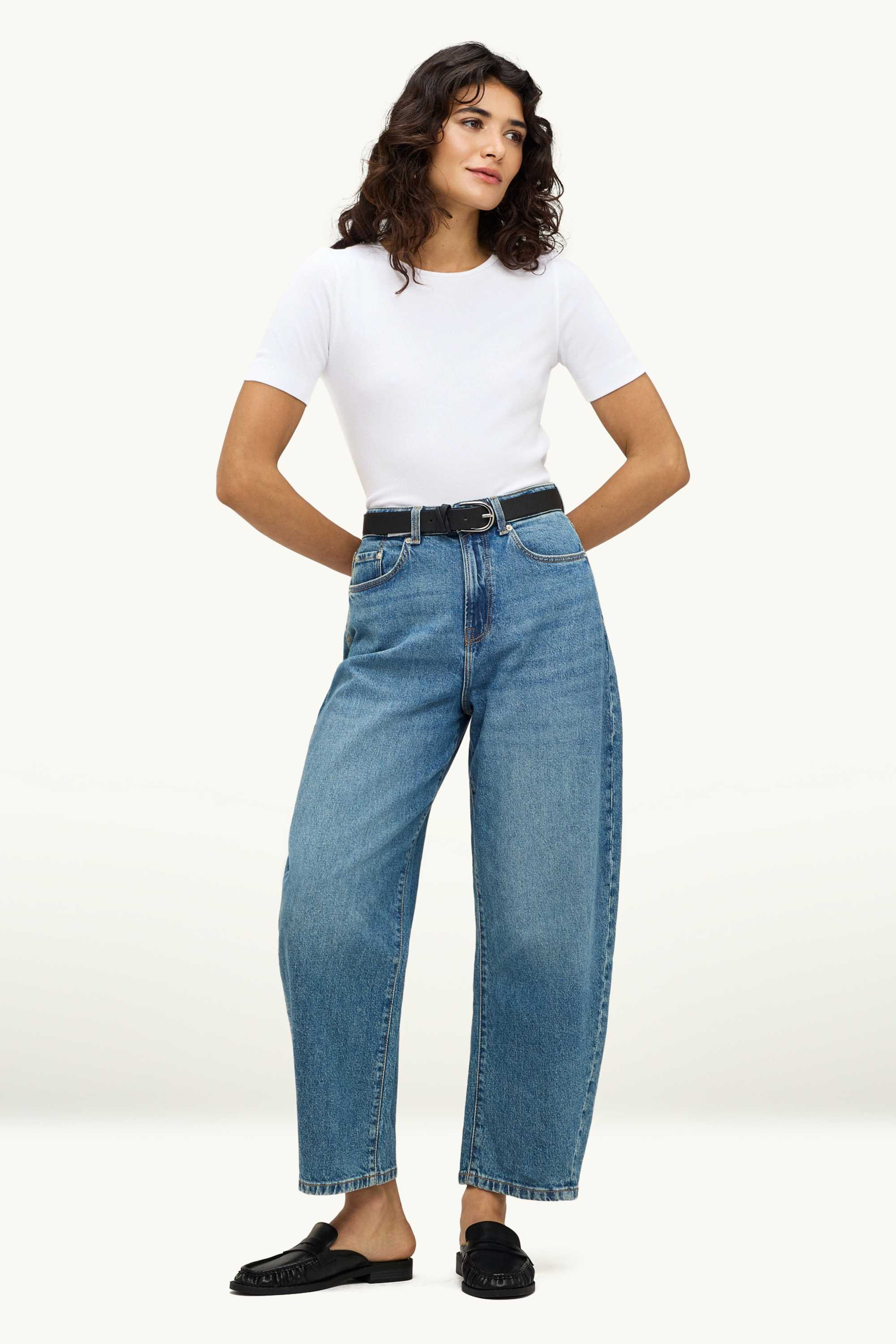 T-shirt - slim fit - ribbed white