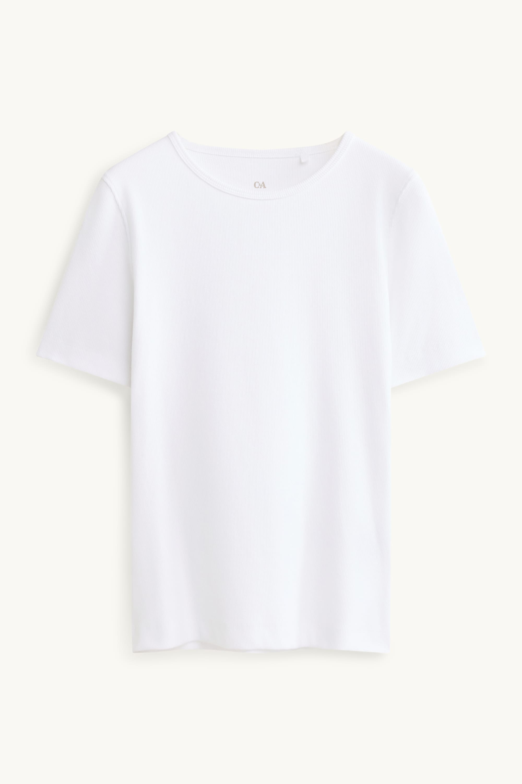 T-shirt - slim fit - ribbed white