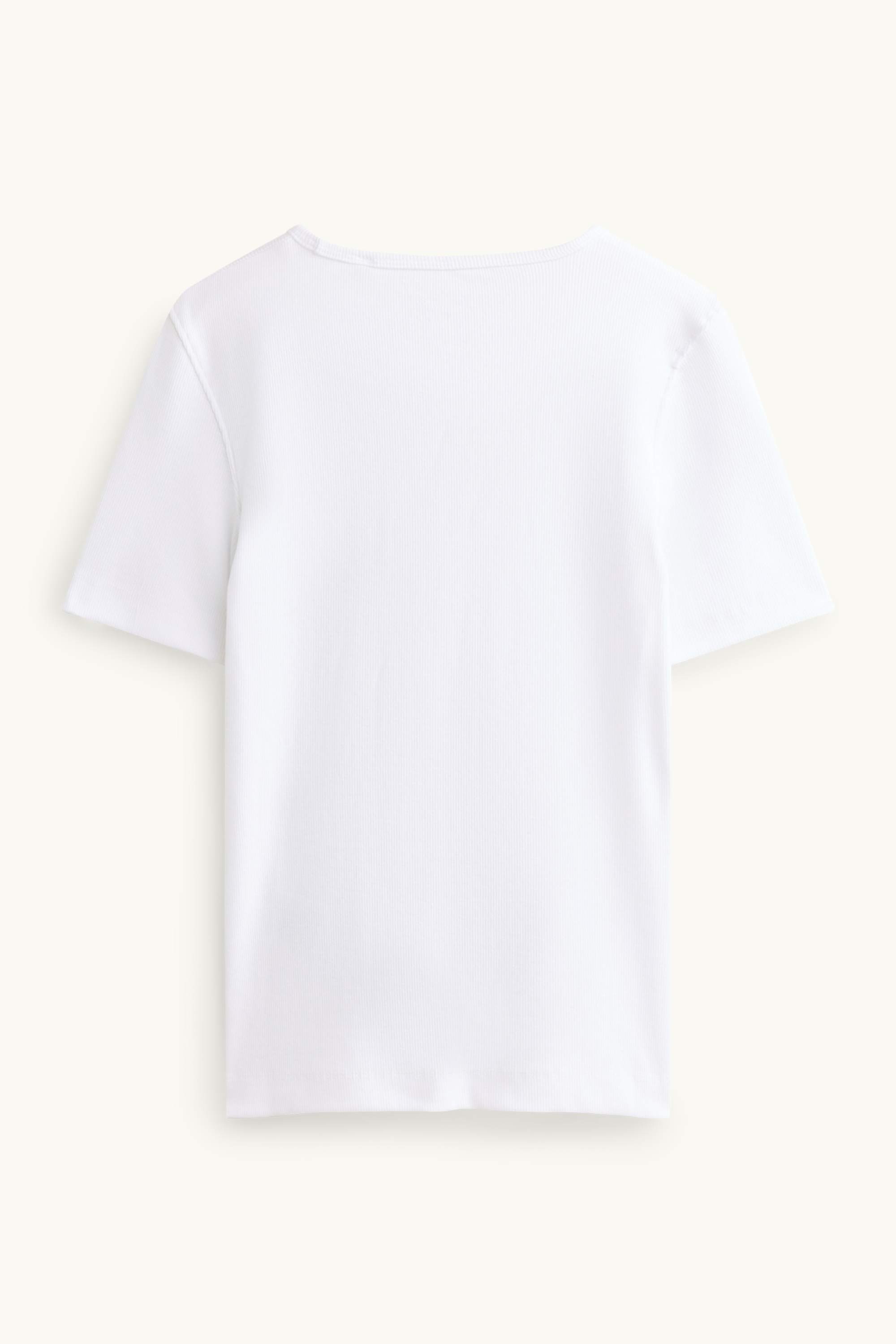 T-shirt - slim fit - ribbed white