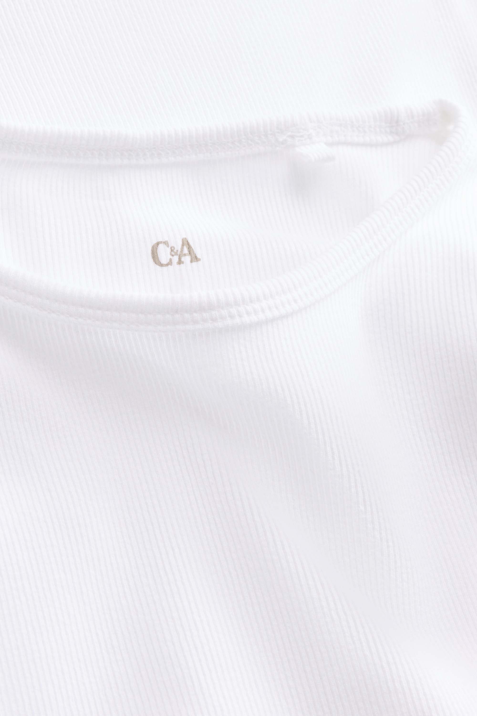T-shirt - slim fit - ribbed white