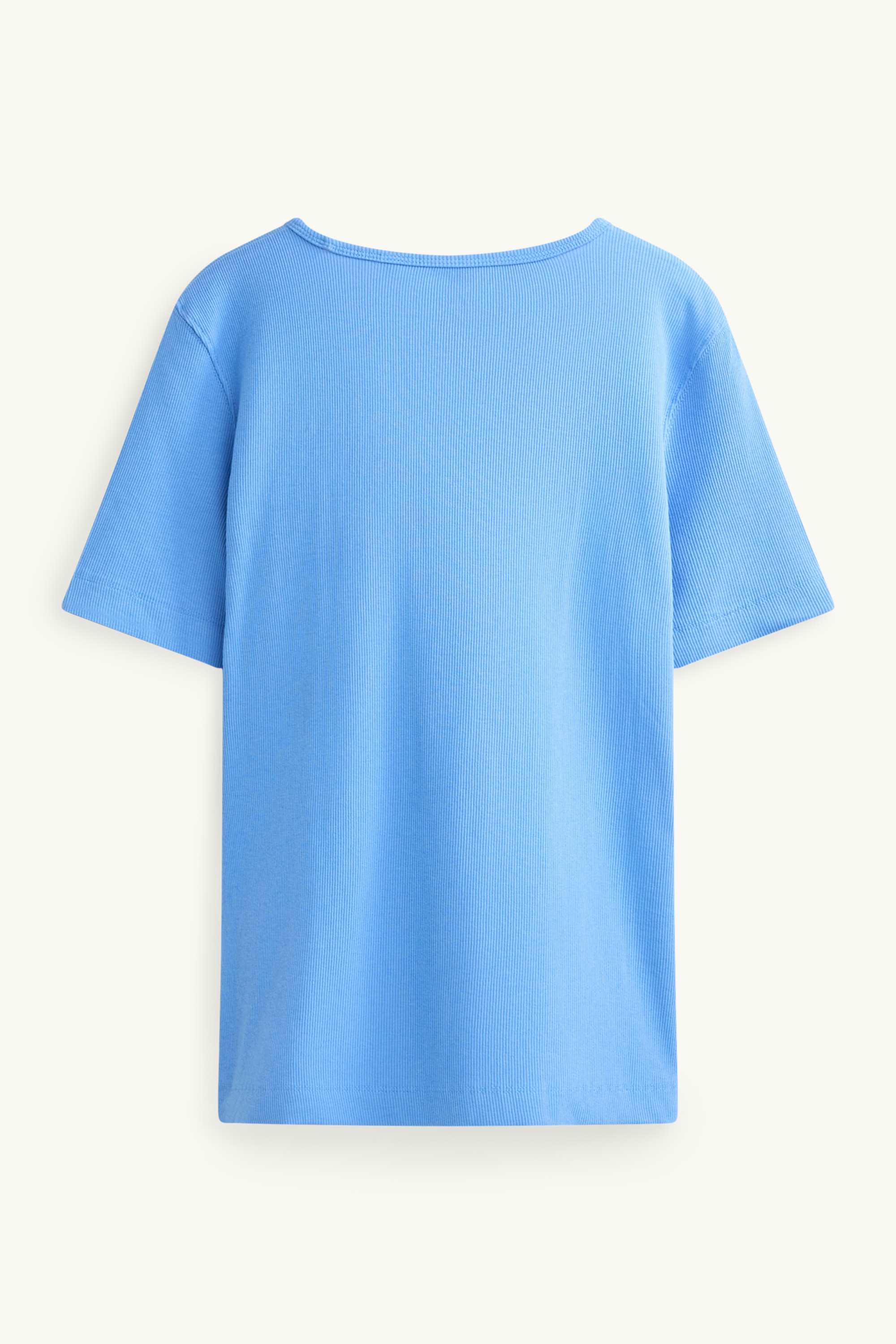 T-shirt - slim fit - ribbed blue
