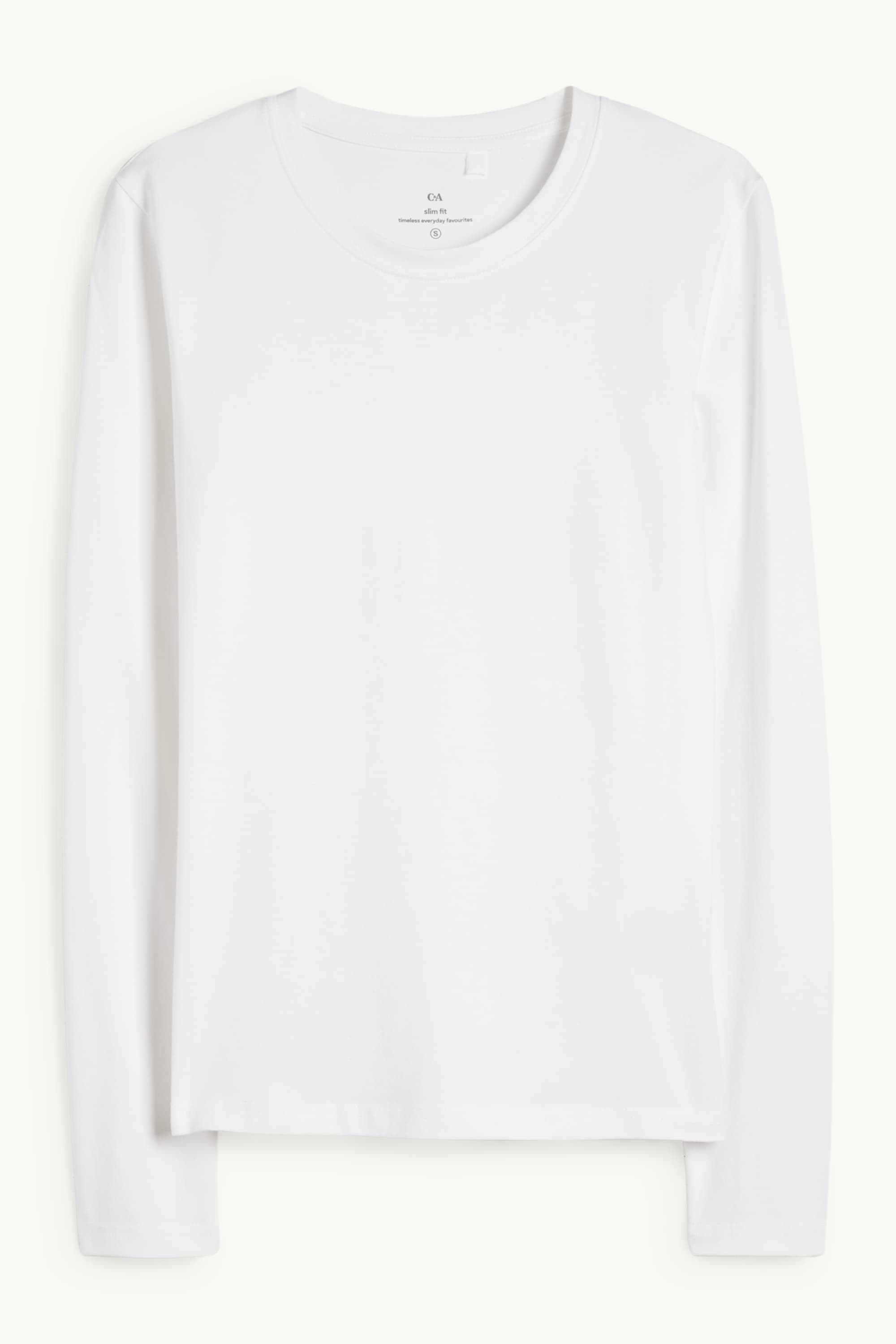 Long sleeve top - slim fit white