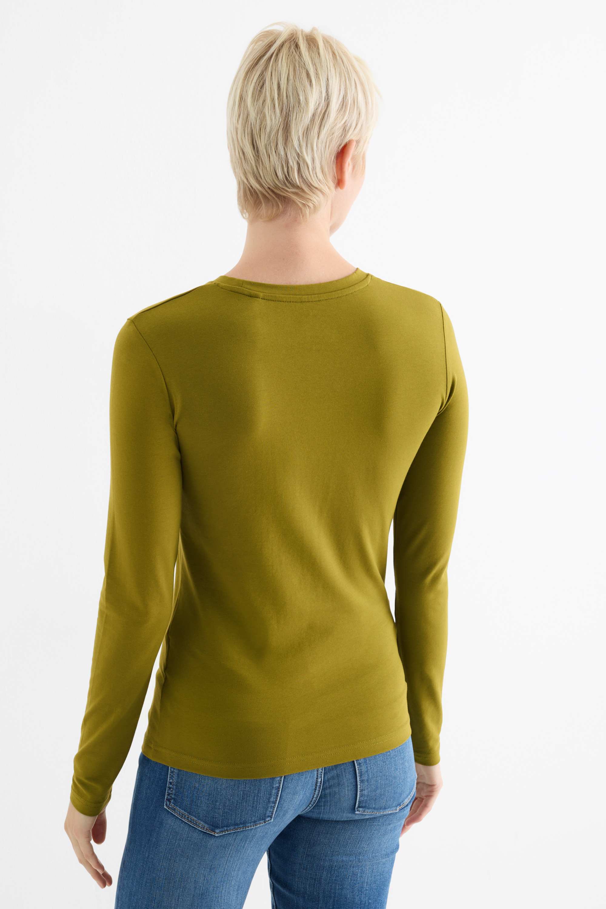 Long sleeve top - slim fit khaki