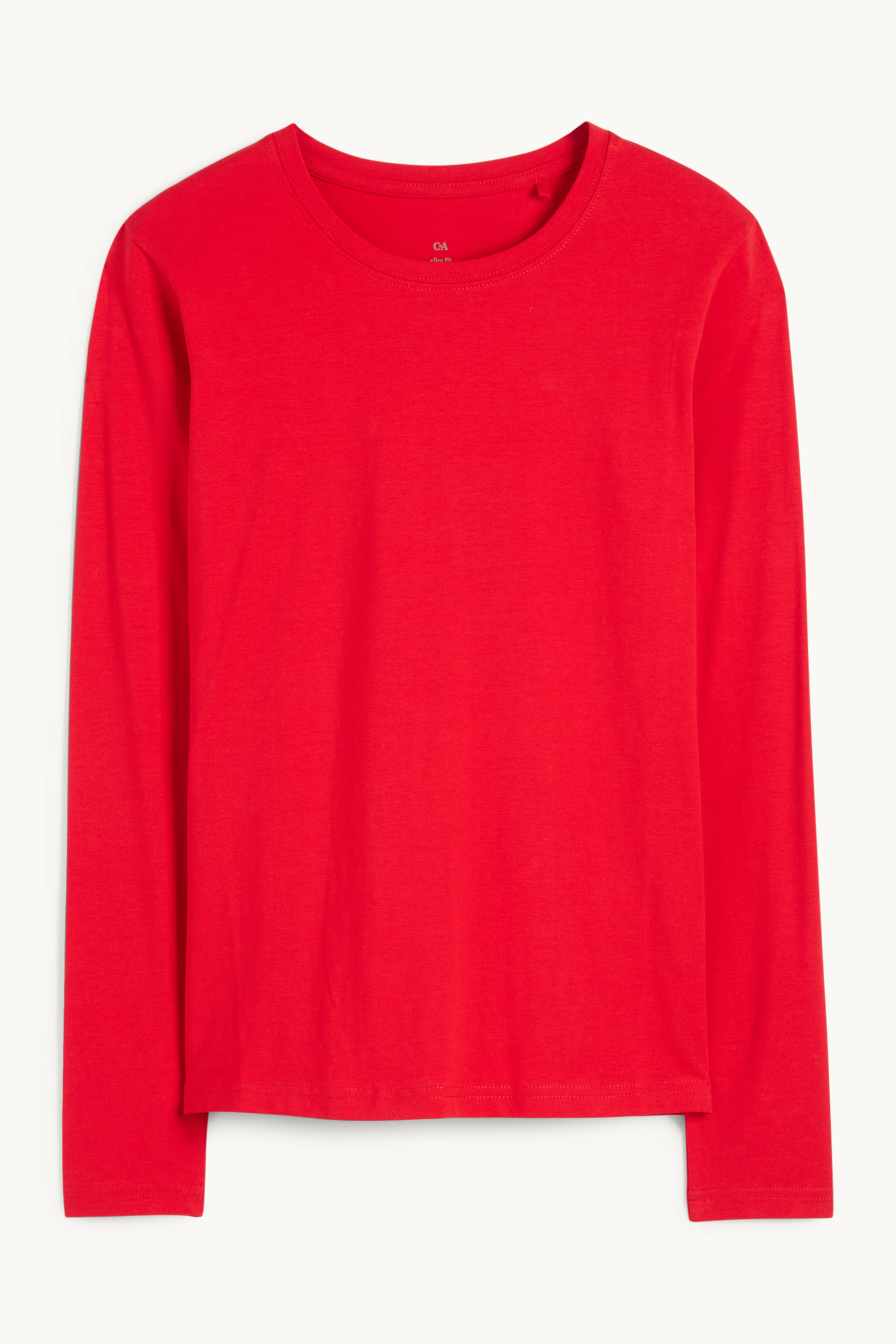 Long sleeve top - slim fit red