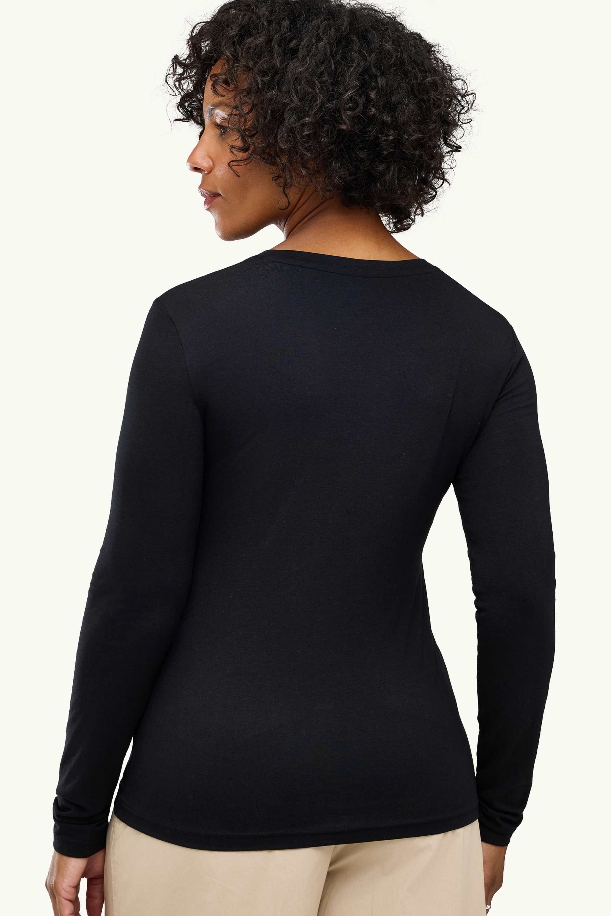 Long sleeve top - slim fit black