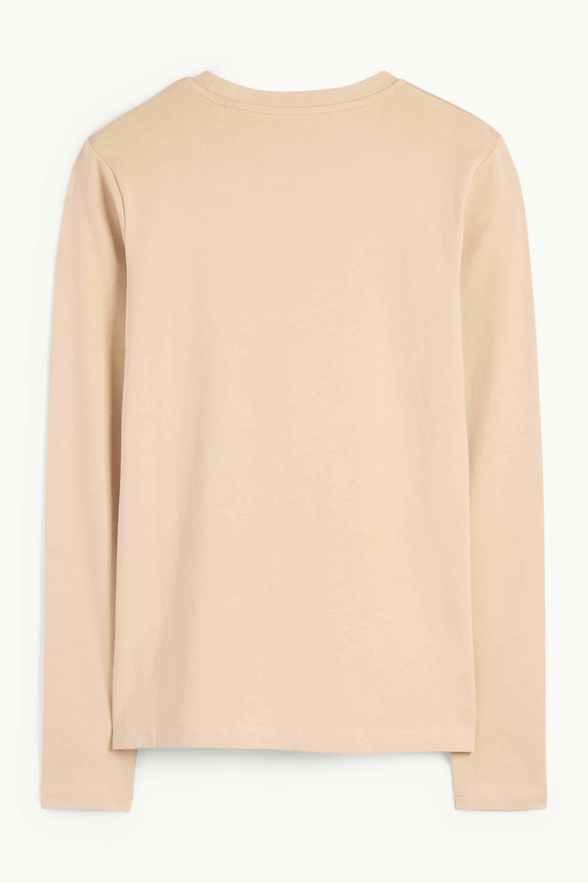 Long sleeve top - slim fit light beige