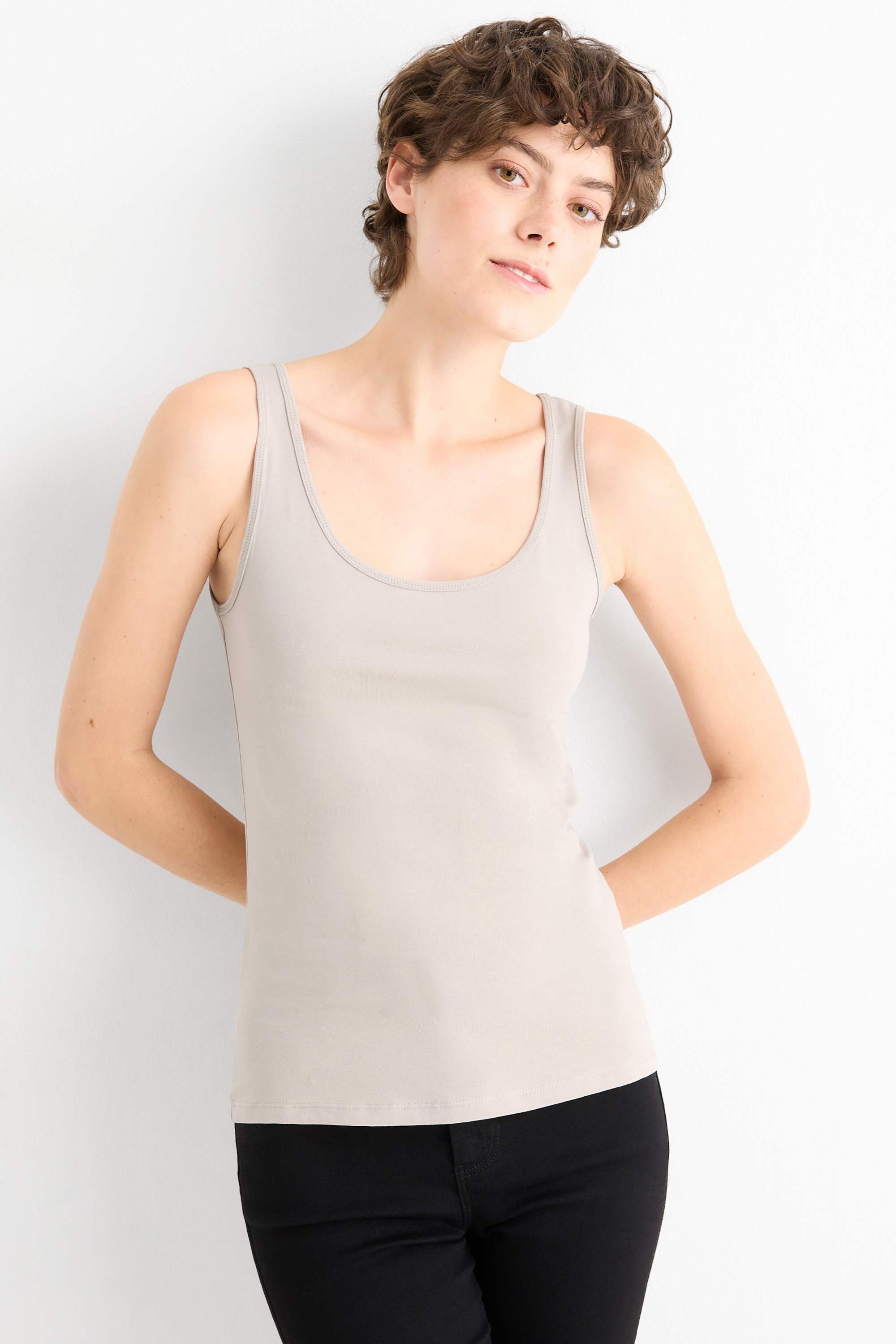 Multipack of 2 - top gray / black