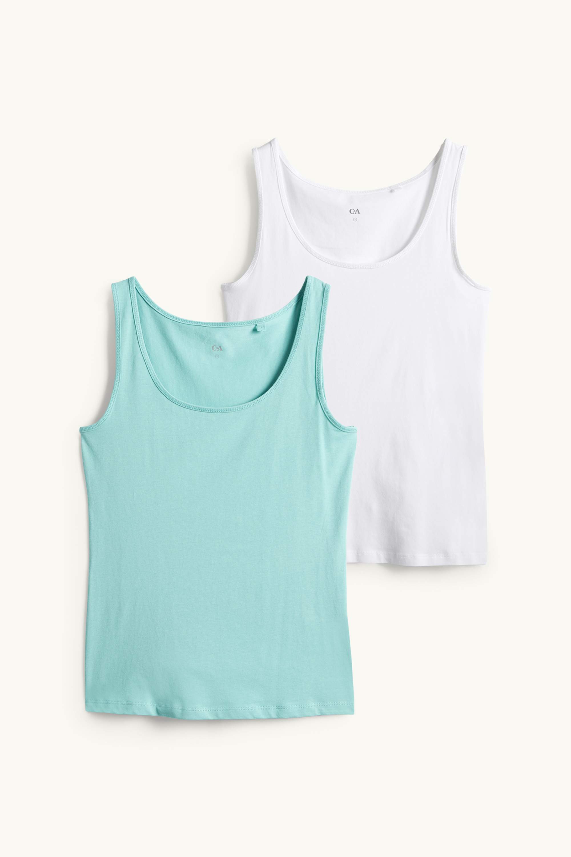 Multipack of 2 - top white / turquoise