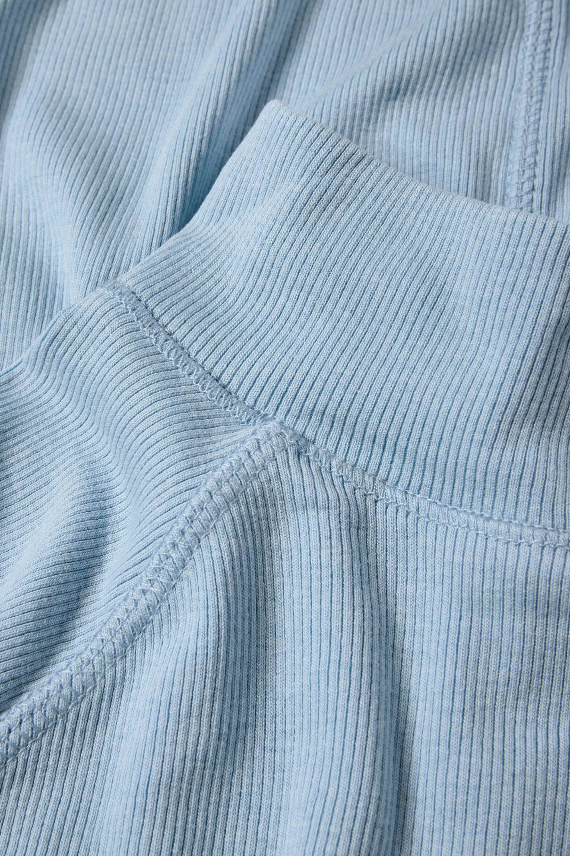 Long sleeve top - slim fit - ribbed light blue