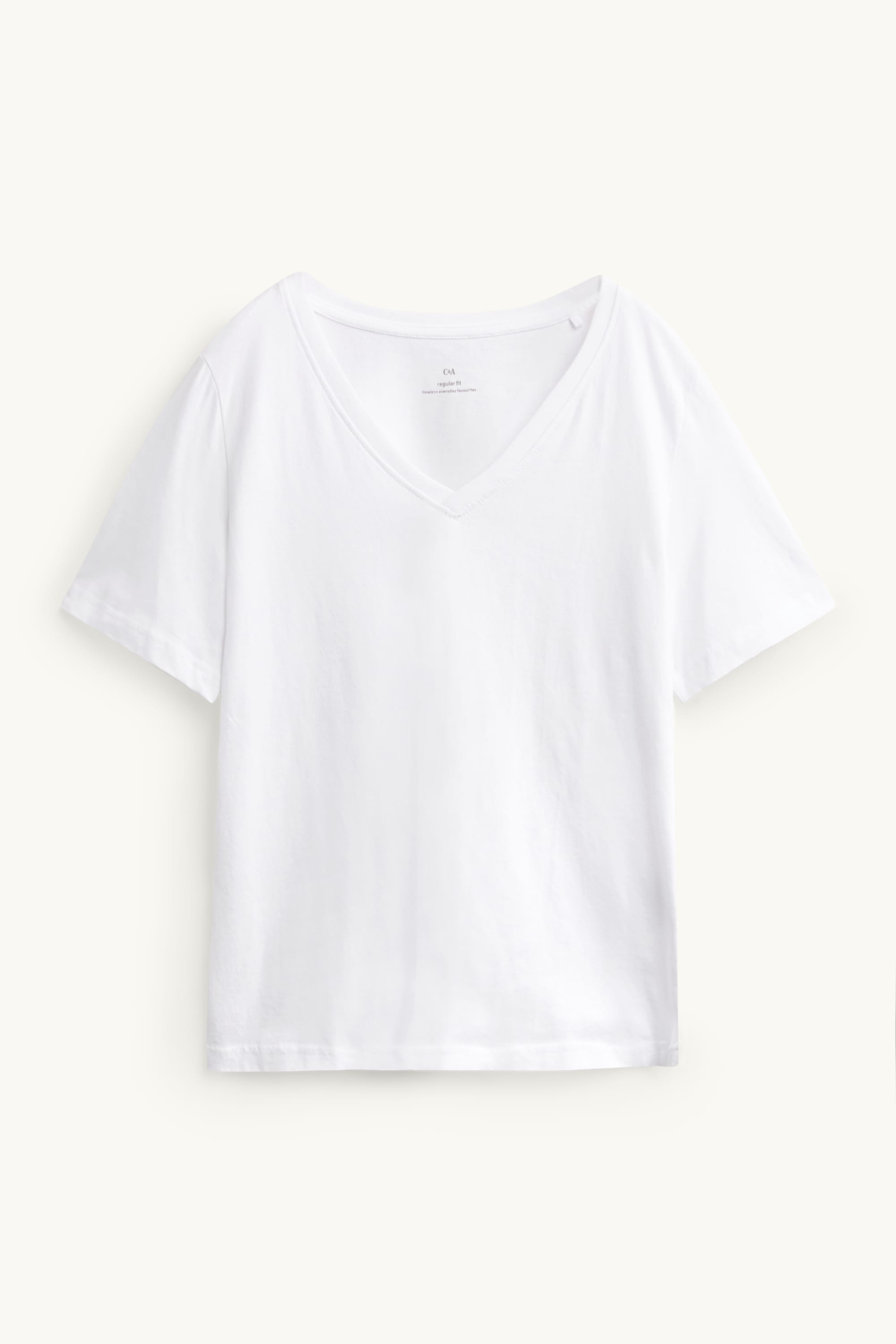 V-neck T-shirt - regular fit white