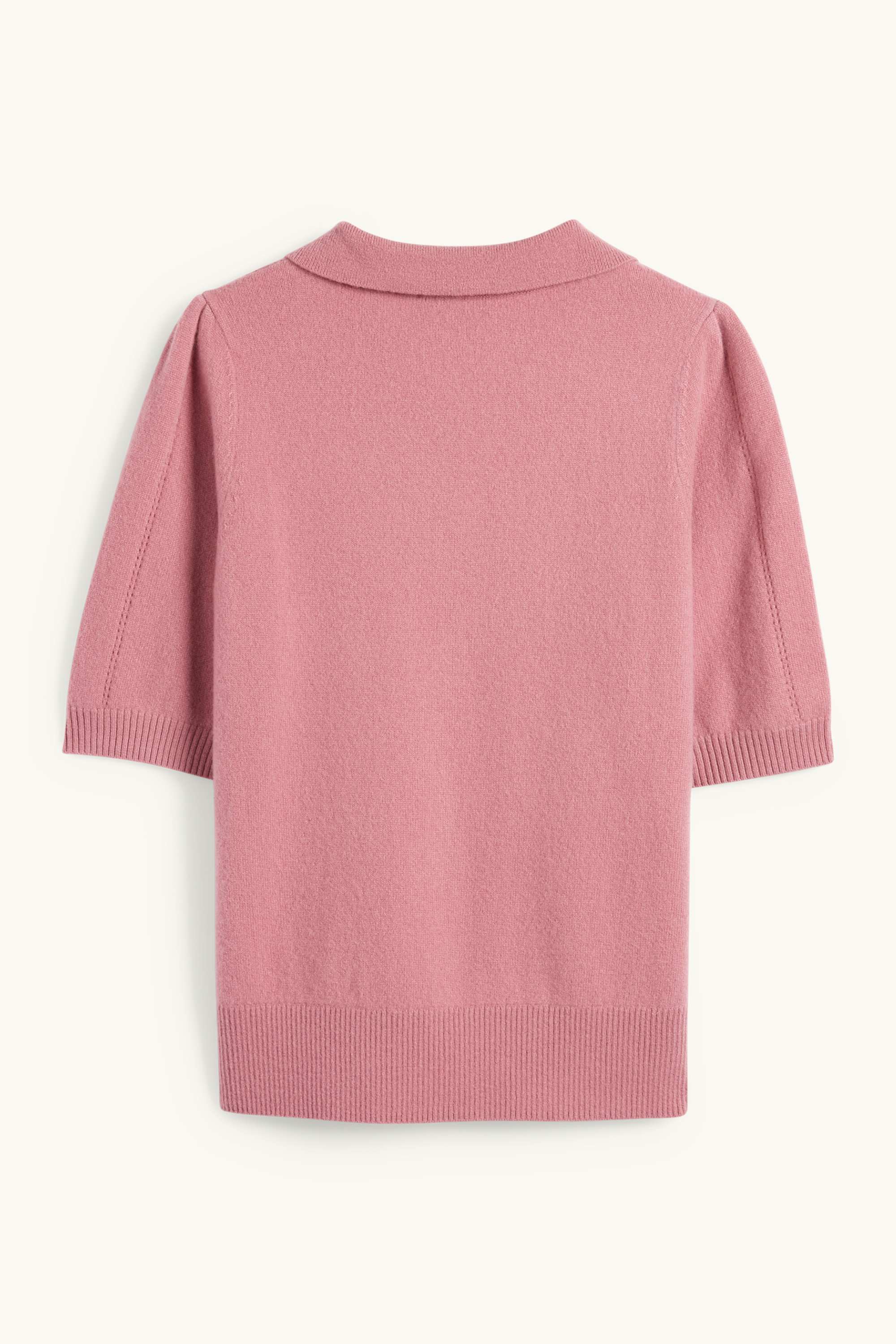 Knitted cashmere jumper - short sleeve pink