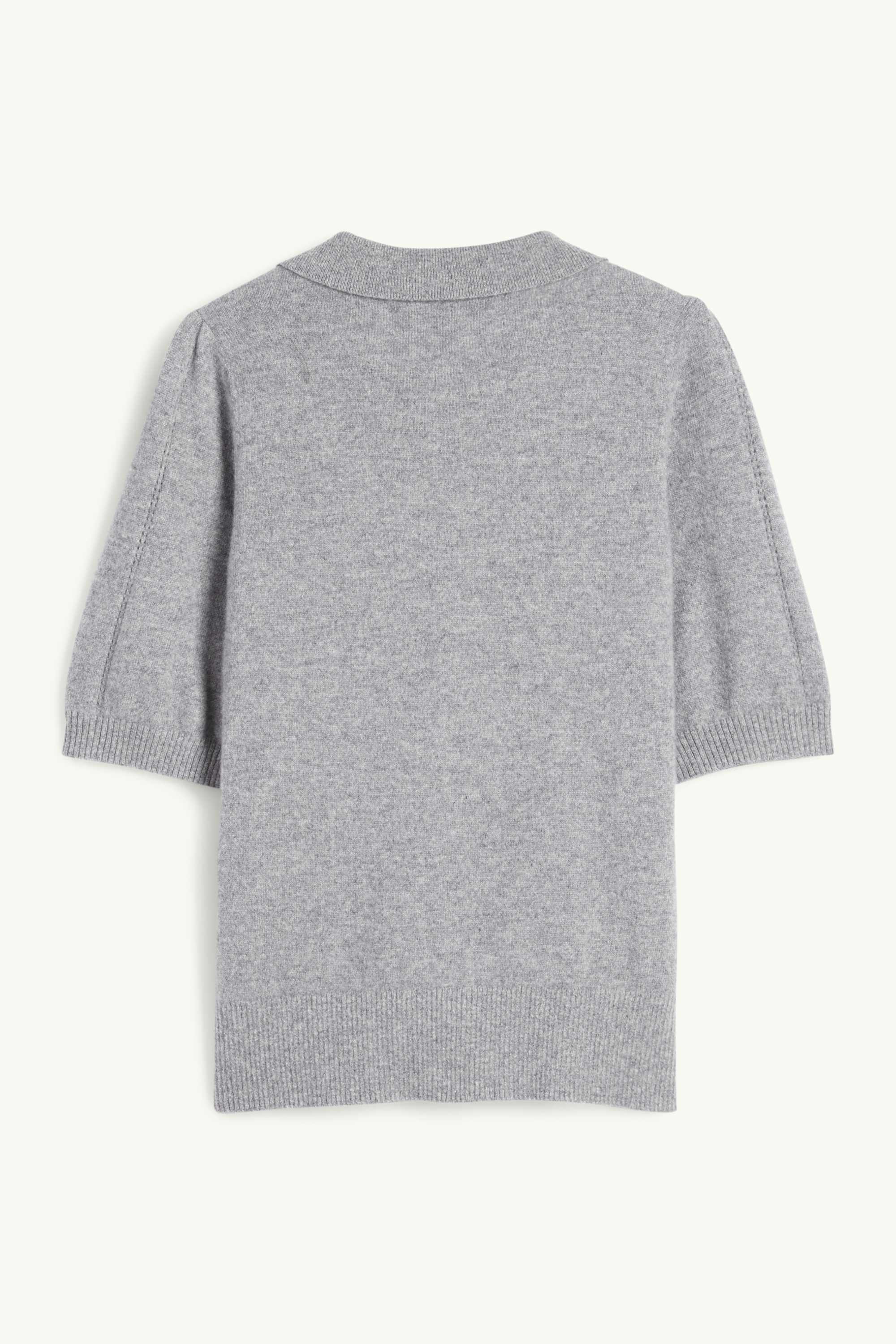 Knitted cashmere jumper - short sleeve gray