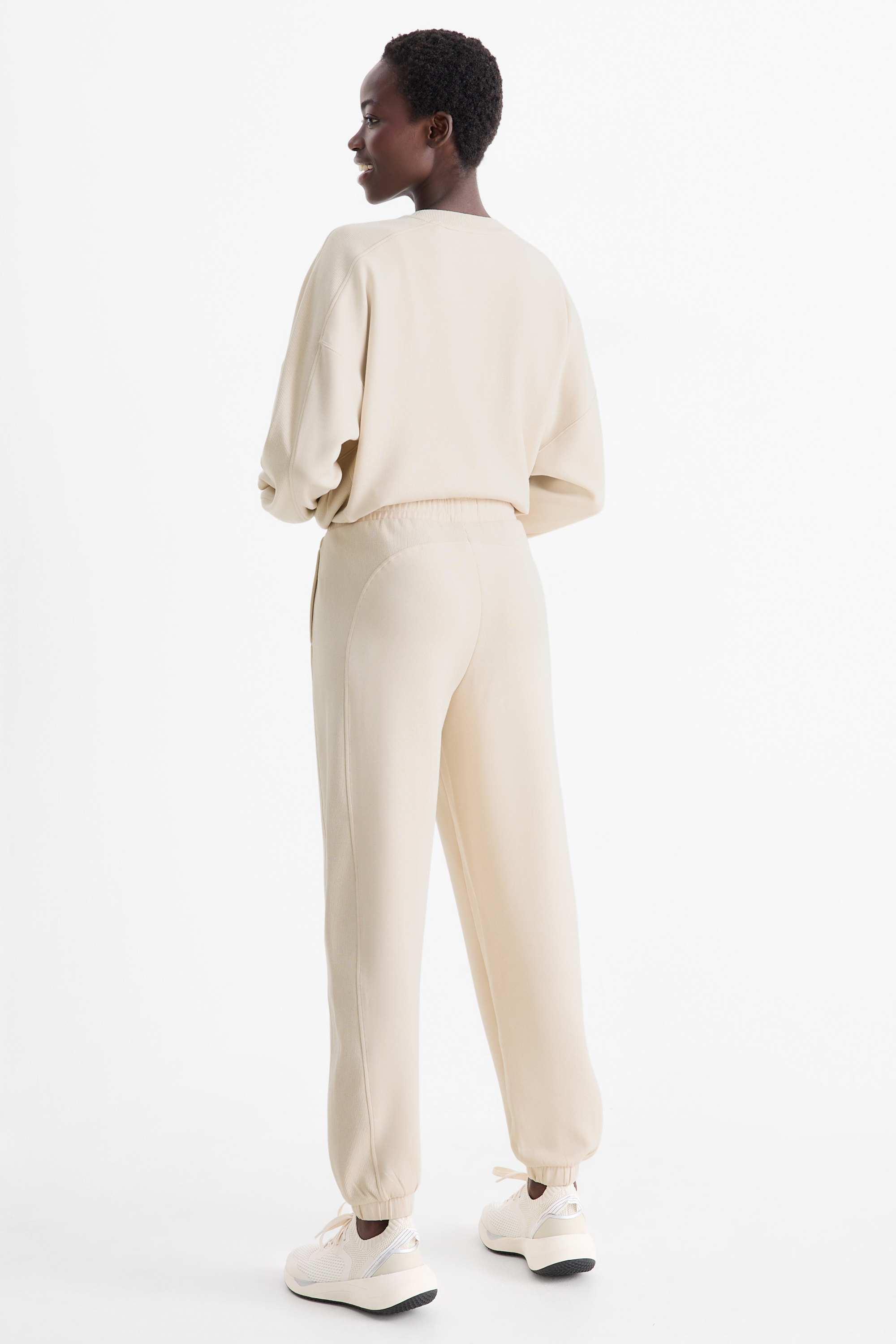 Tracksuit bottoms light beige