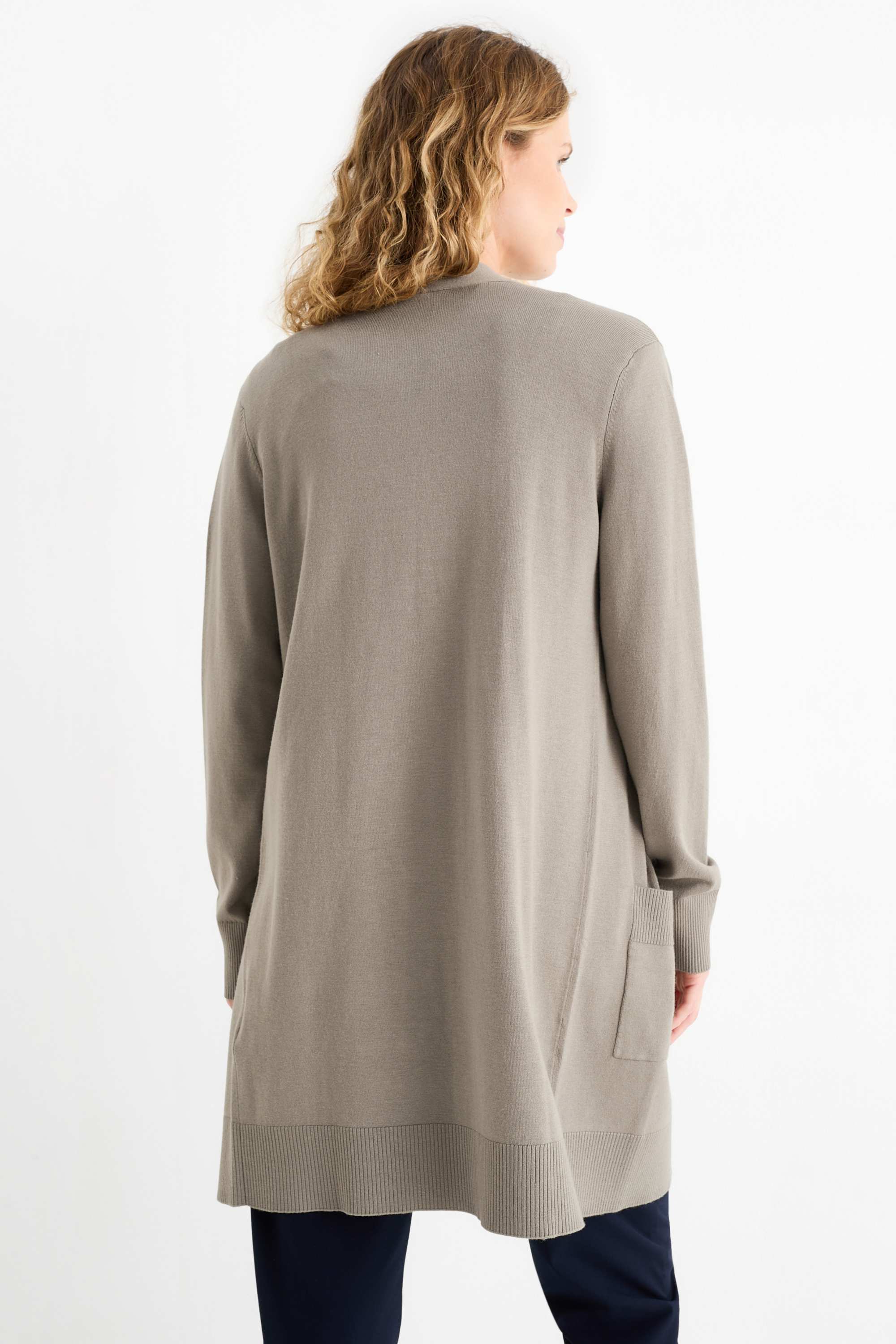 Long cardigan khaki