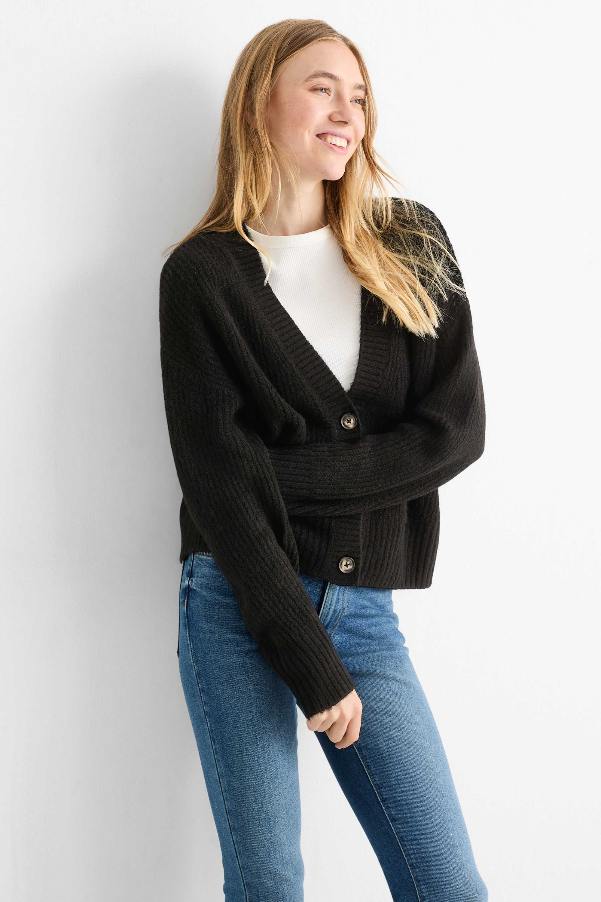 Cardigan - ribbed black