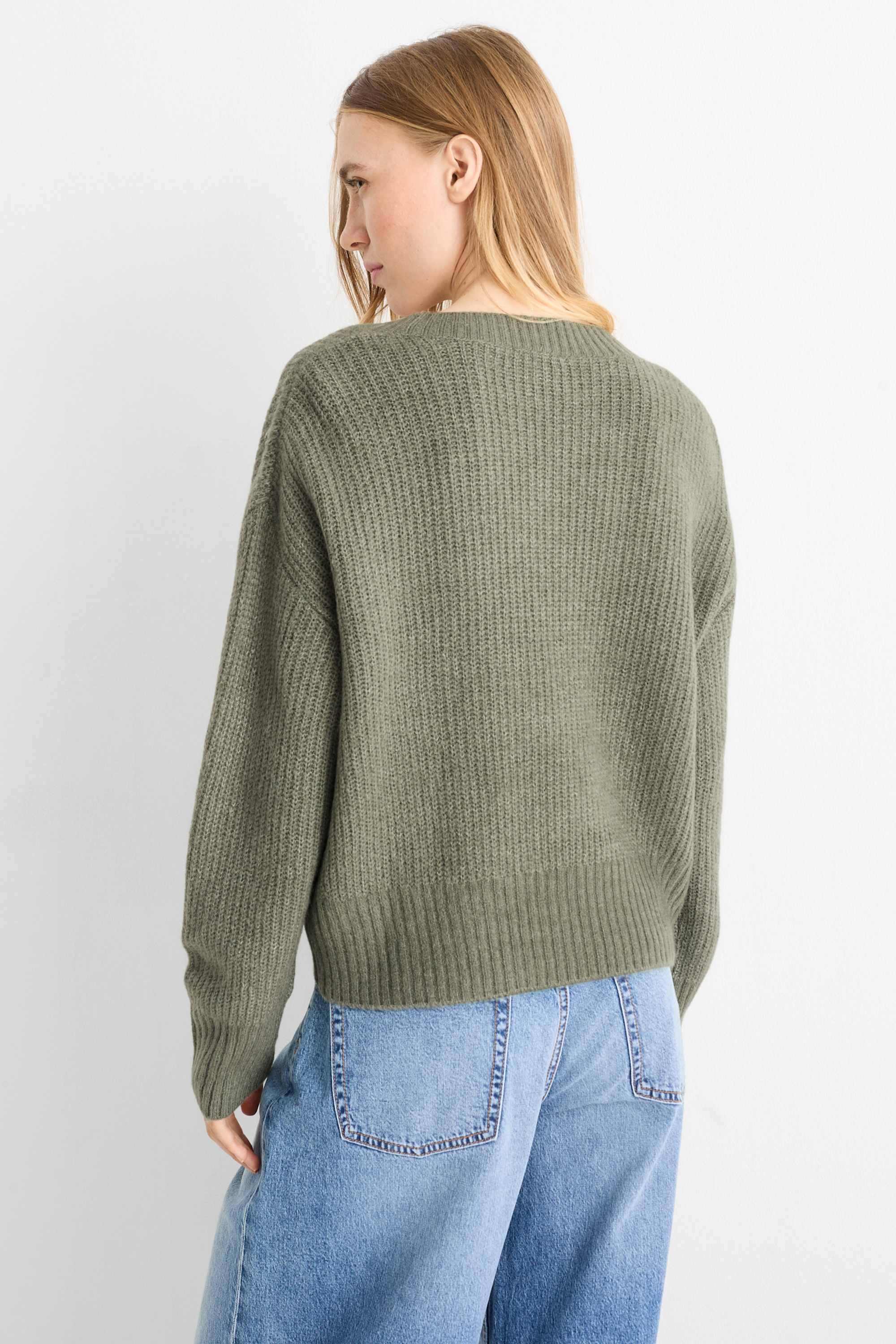 Cardigan - ribbed green