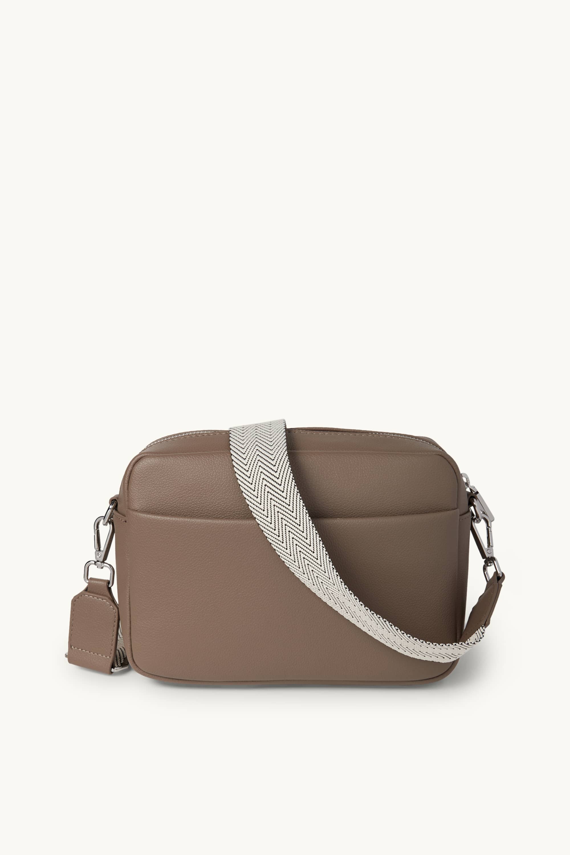 Crossbody bag with detachable bag strap - faux leather taupe