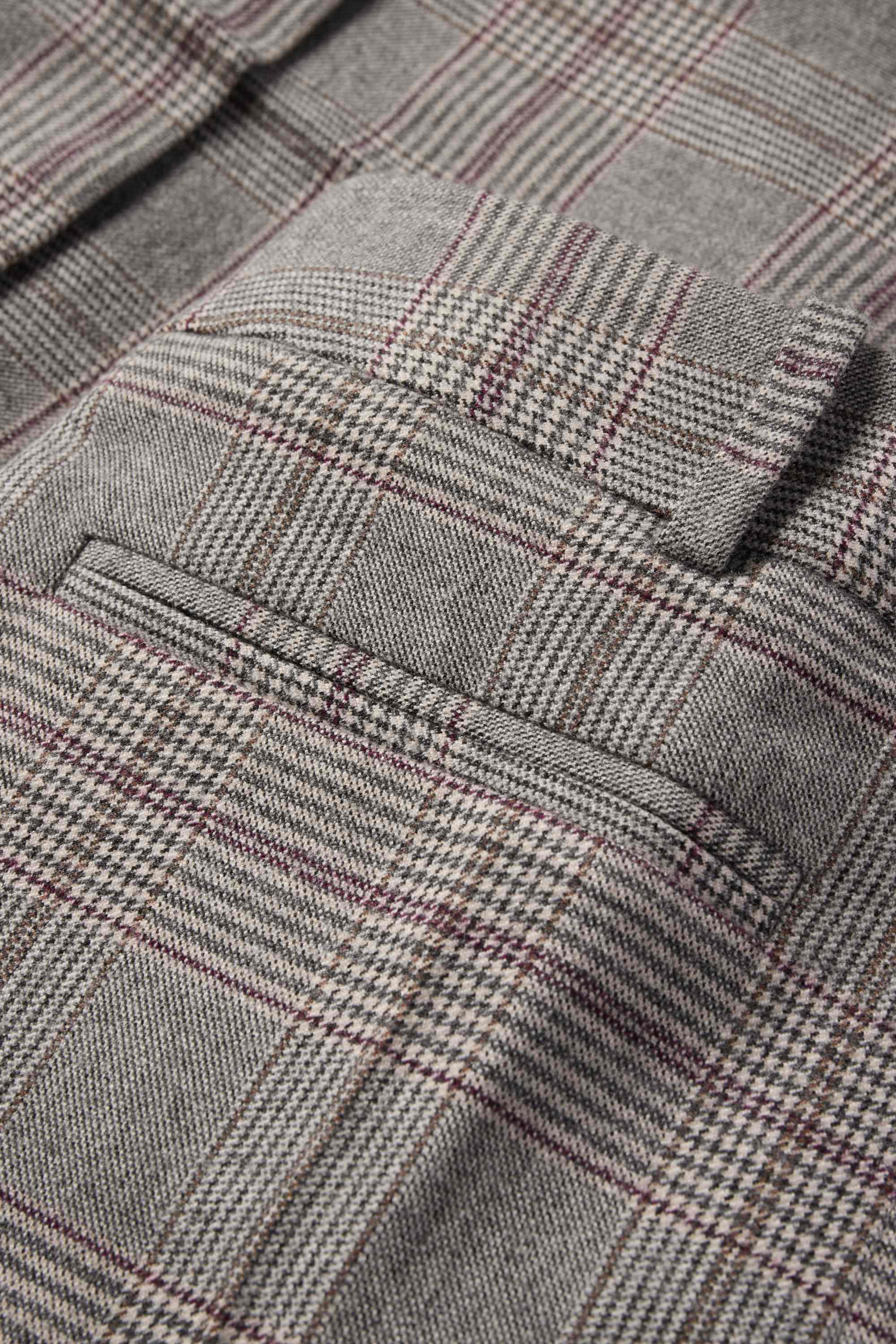 Business trousers - high waist - relaxed fit - check gray