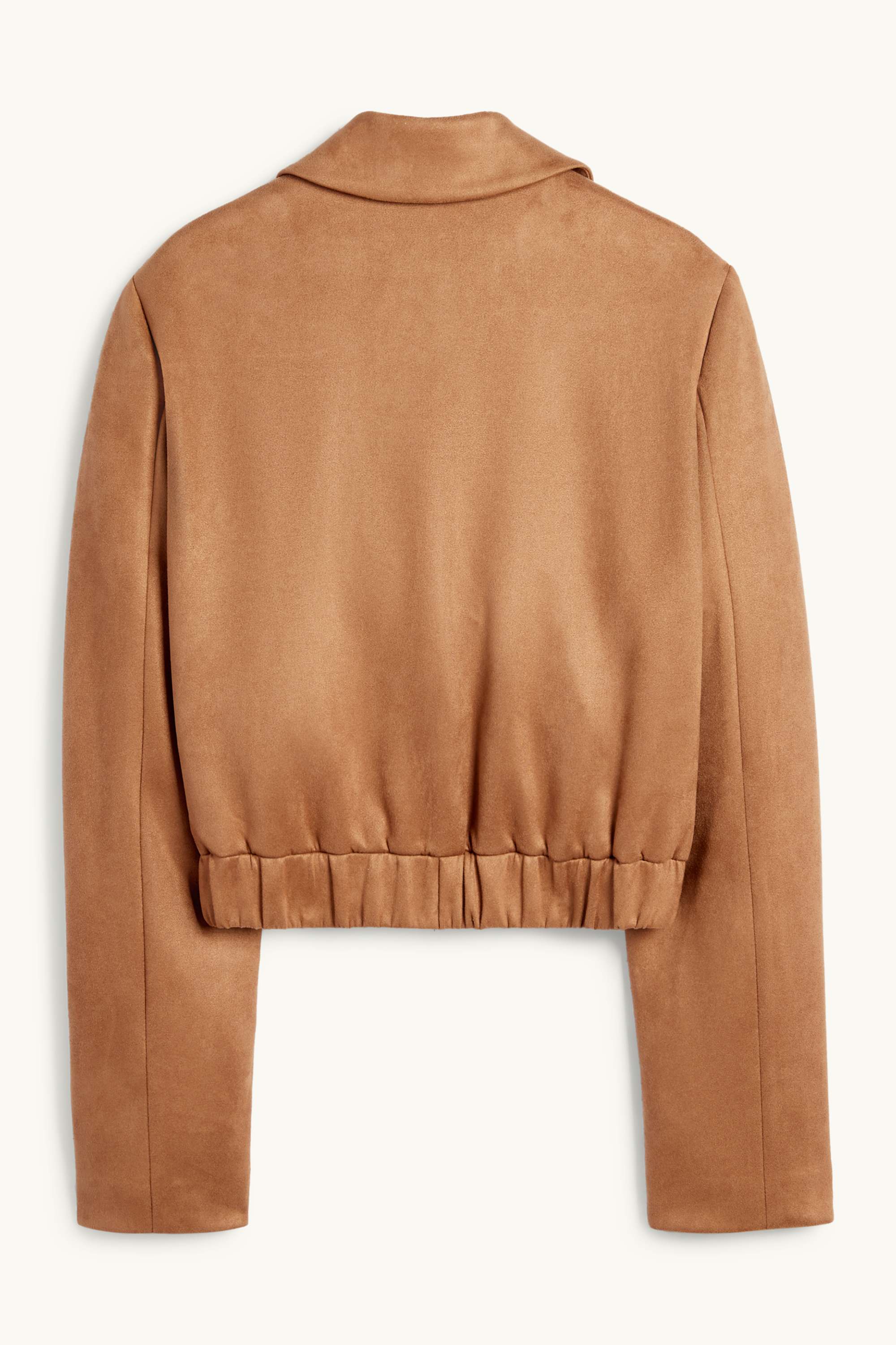 Cropped blazer - faux suede beige