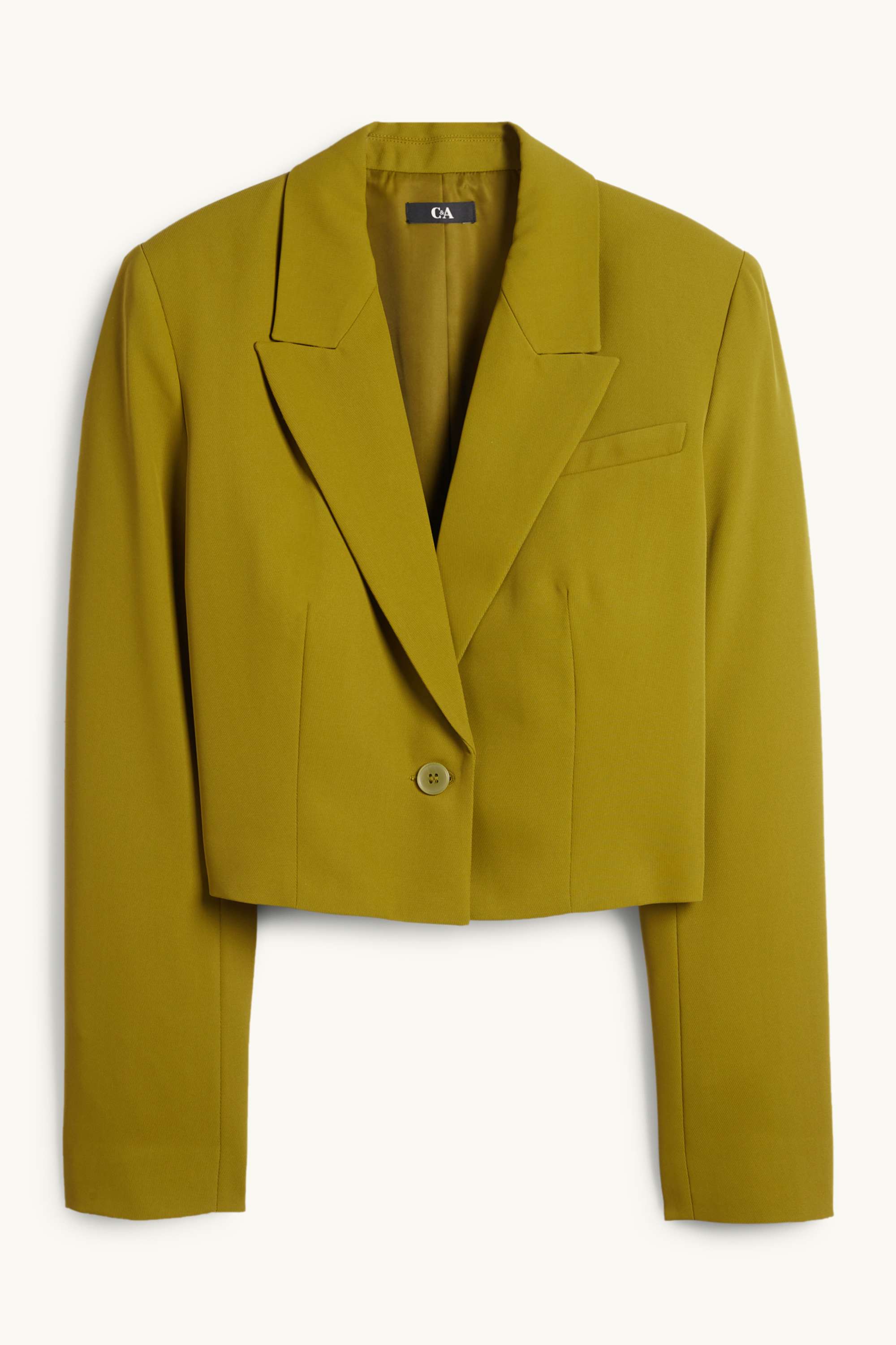 Cropped blazer- regular fit green