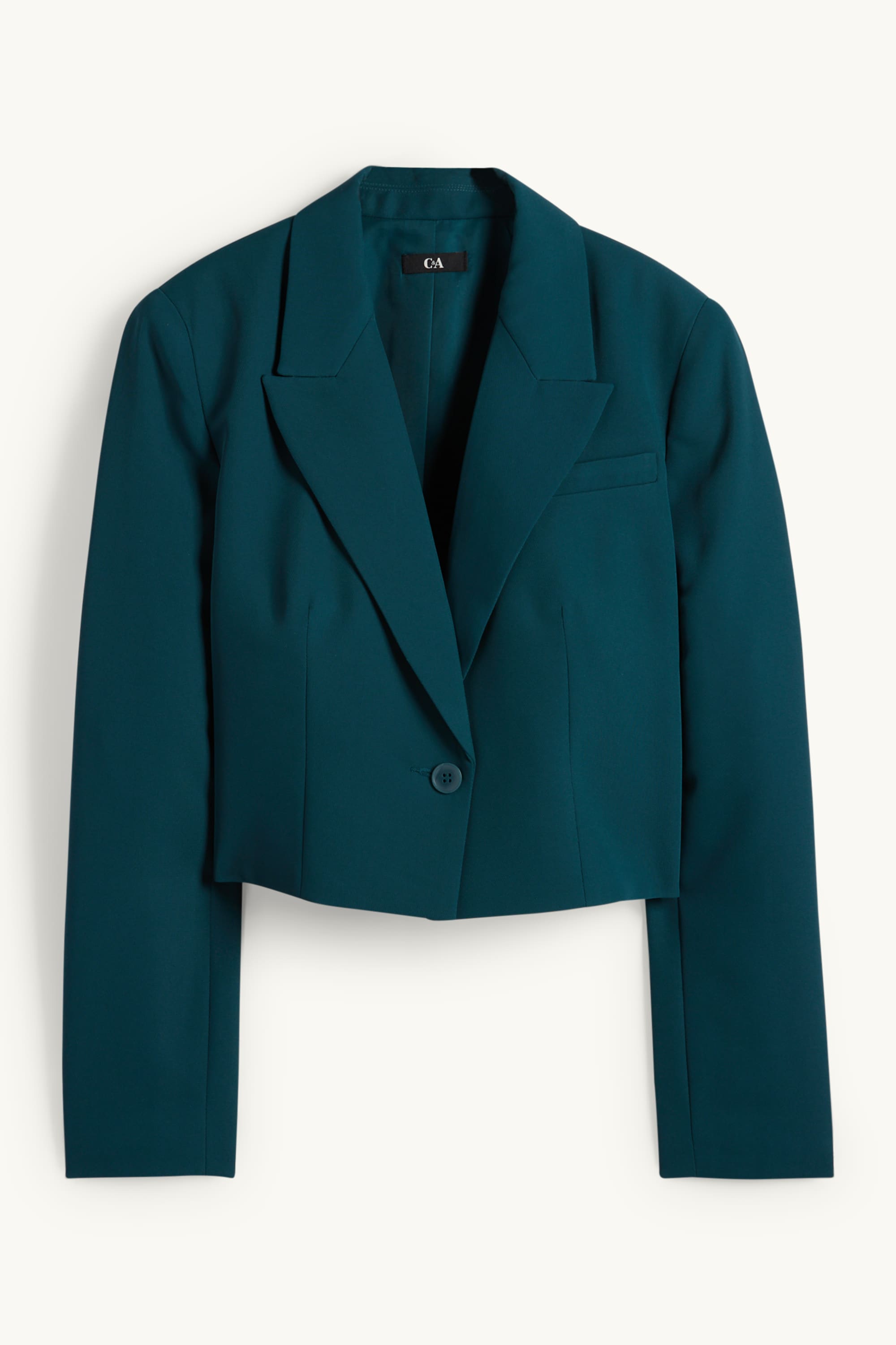 Cropped blazer- regular fit petrol