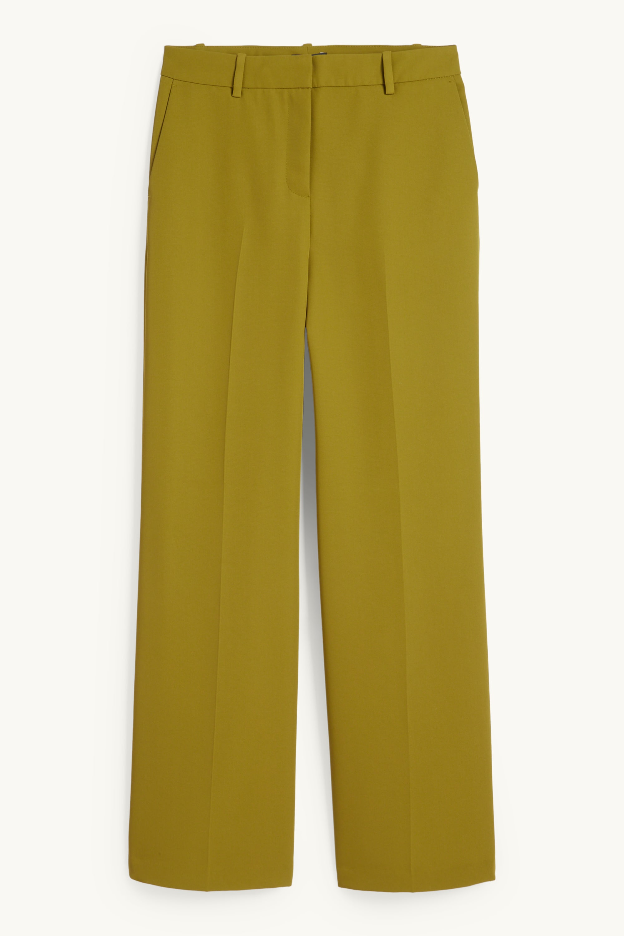 Business trousers - mid-rise waist - wide leg mustard yellow
