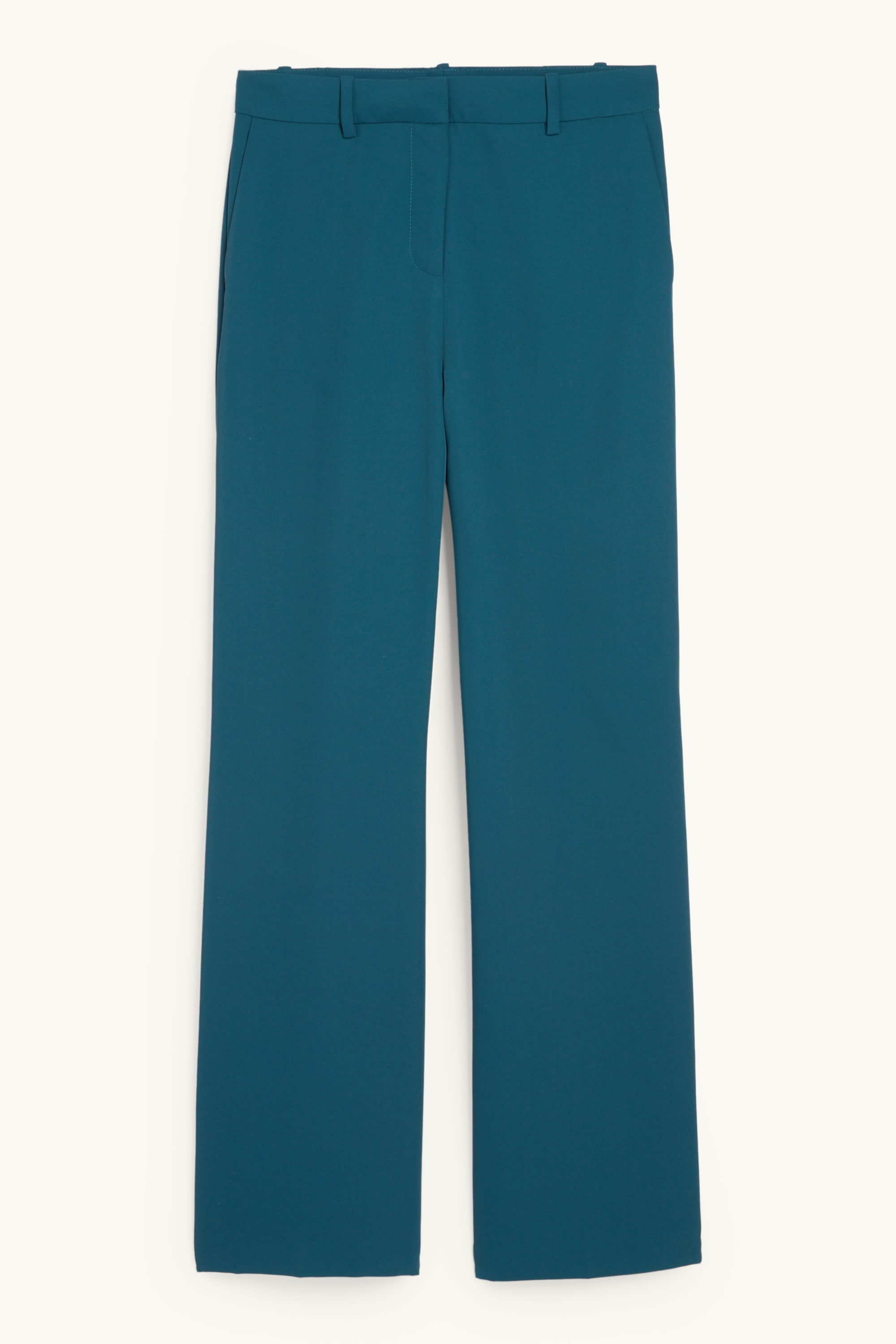 Business trousers - mid-rise waist - wide leg petrol