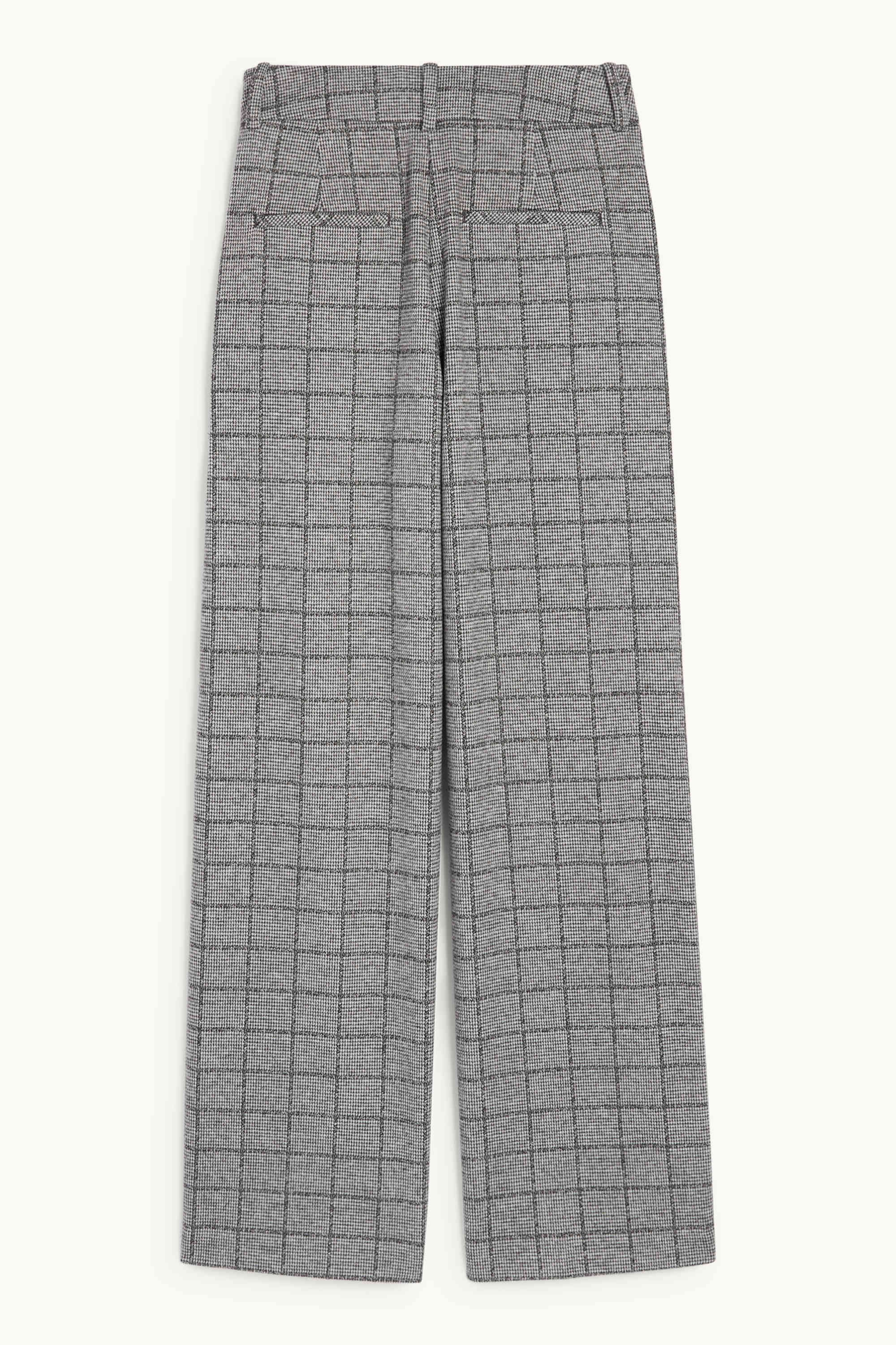 Business trousers - mid-rise waist - relaxed fit - check gray