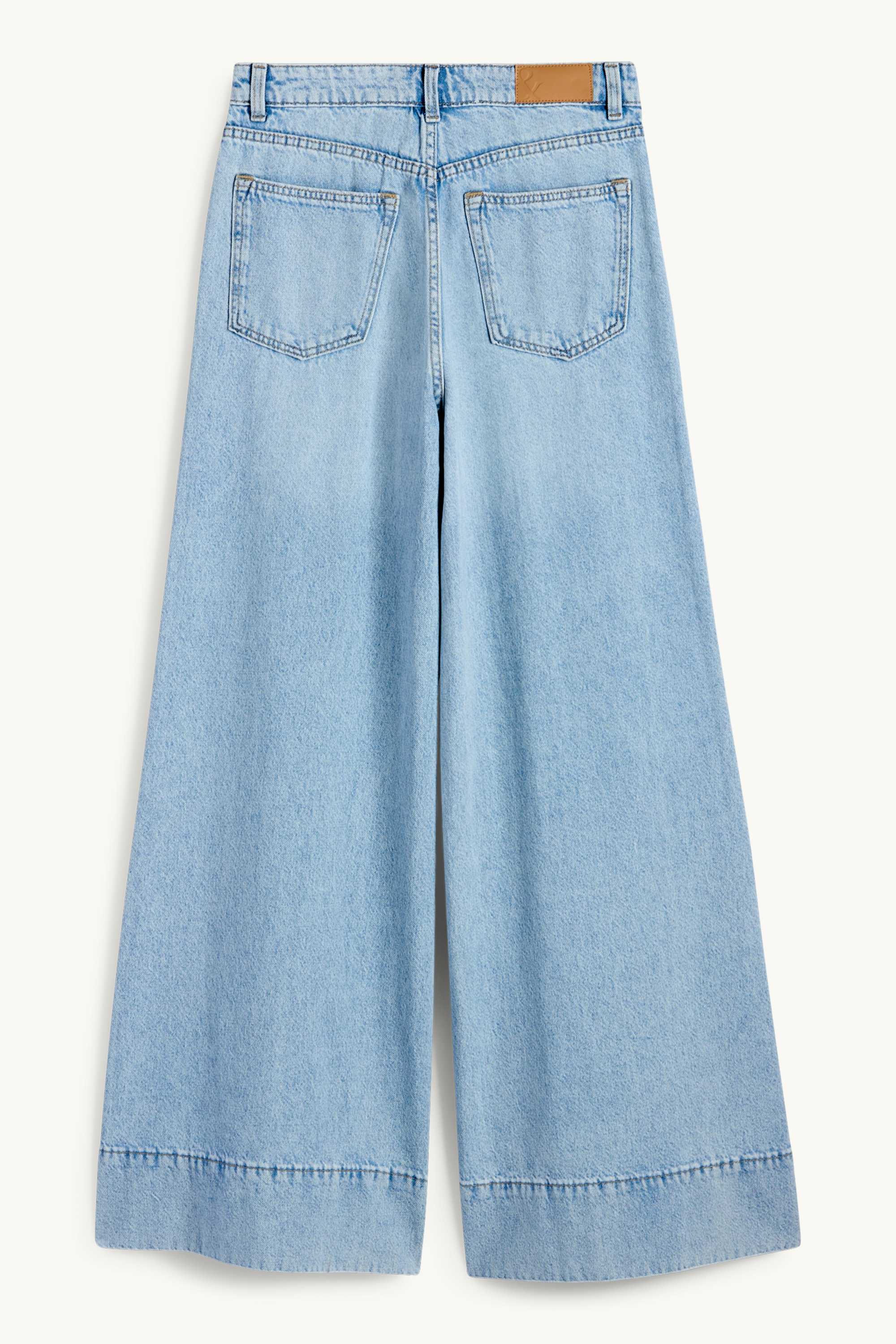 Wide leg jeans - high waist denim-light blue