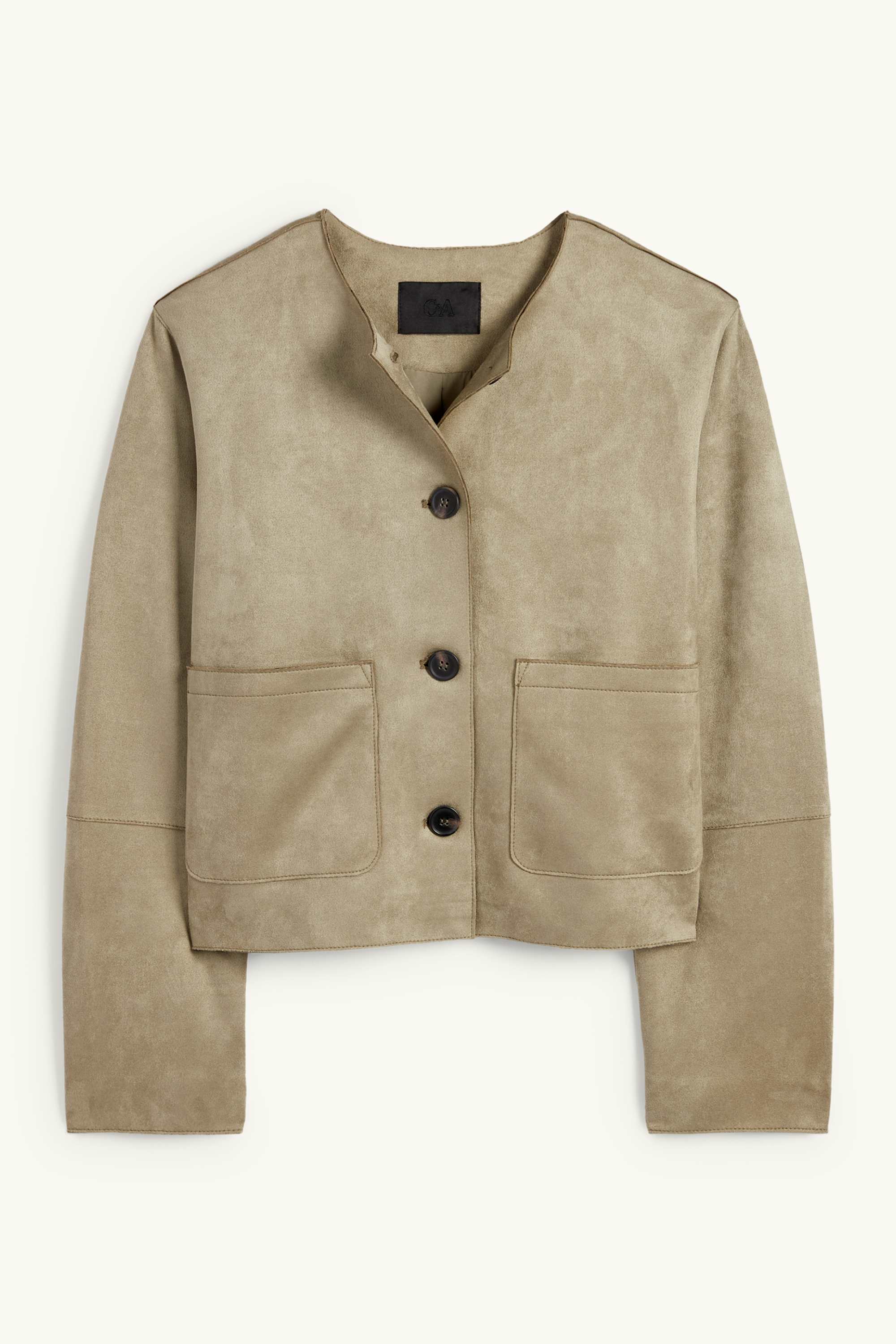 Jacket - faux suede khaki