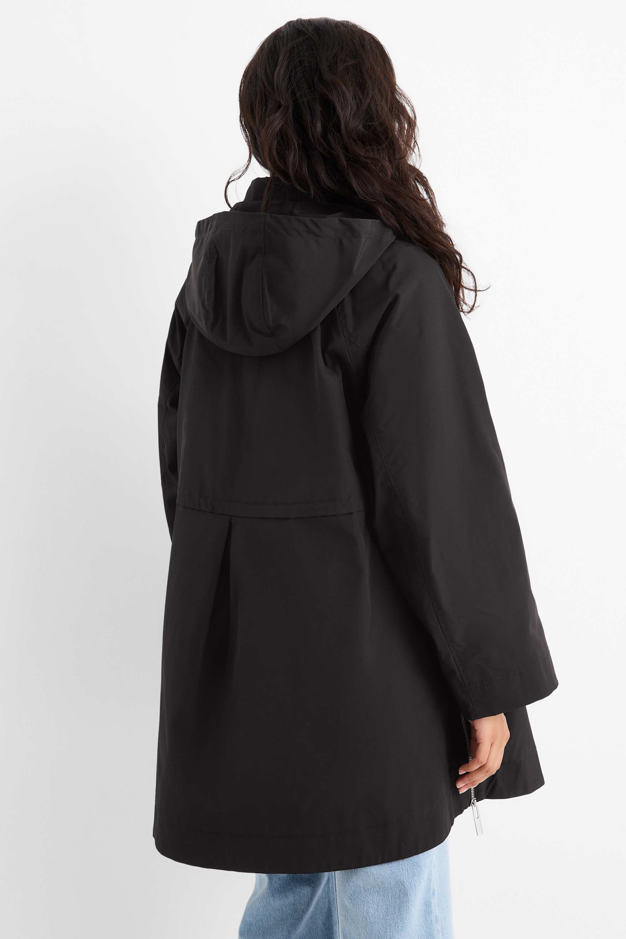 Parka with hood black