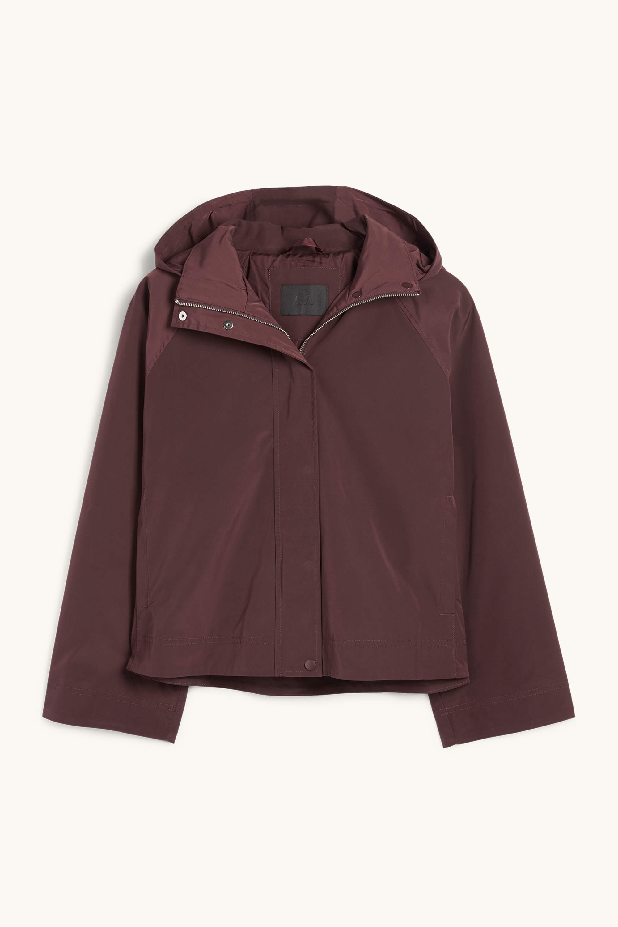 Jacket with hood dark red