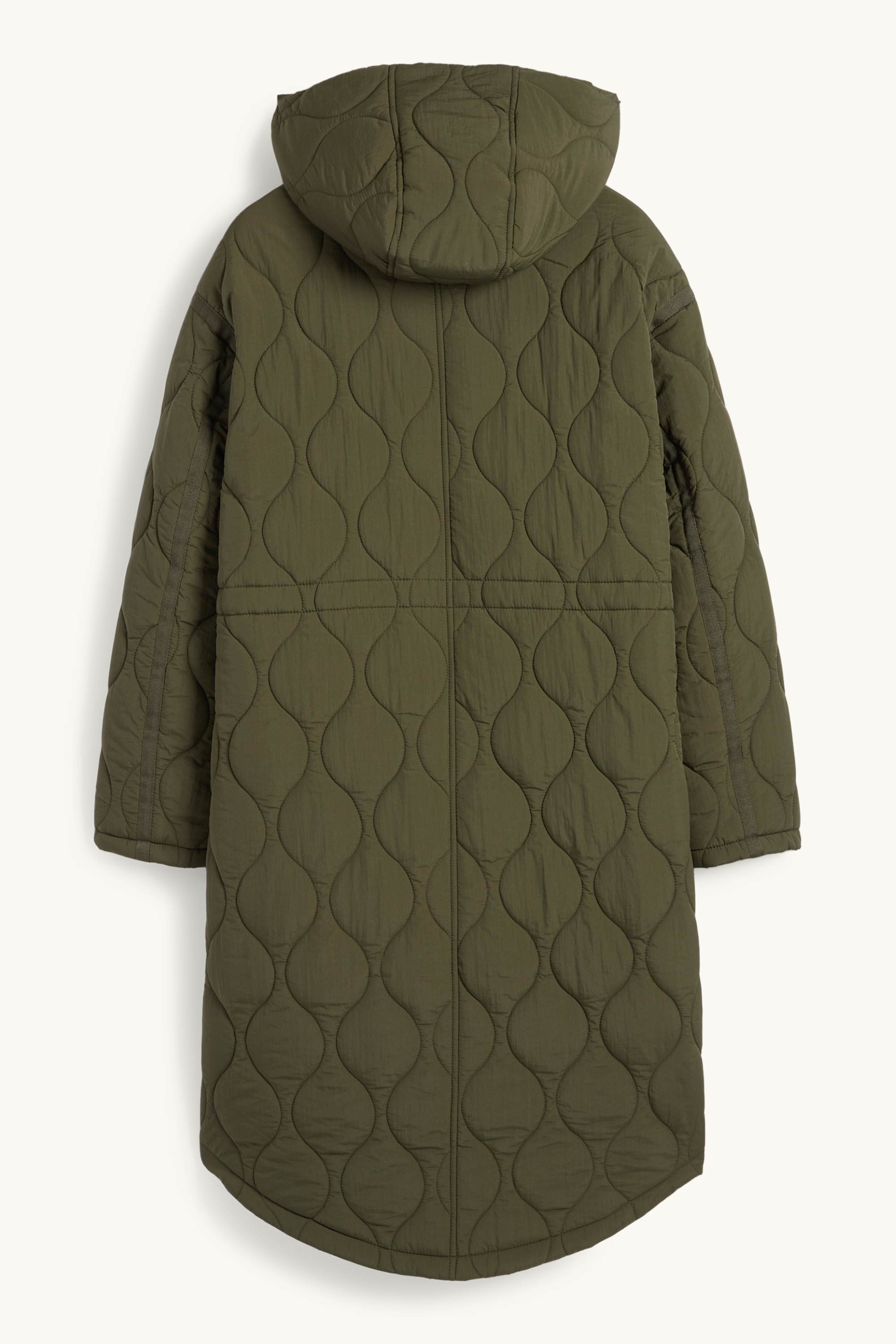 Quilted coat with hood green