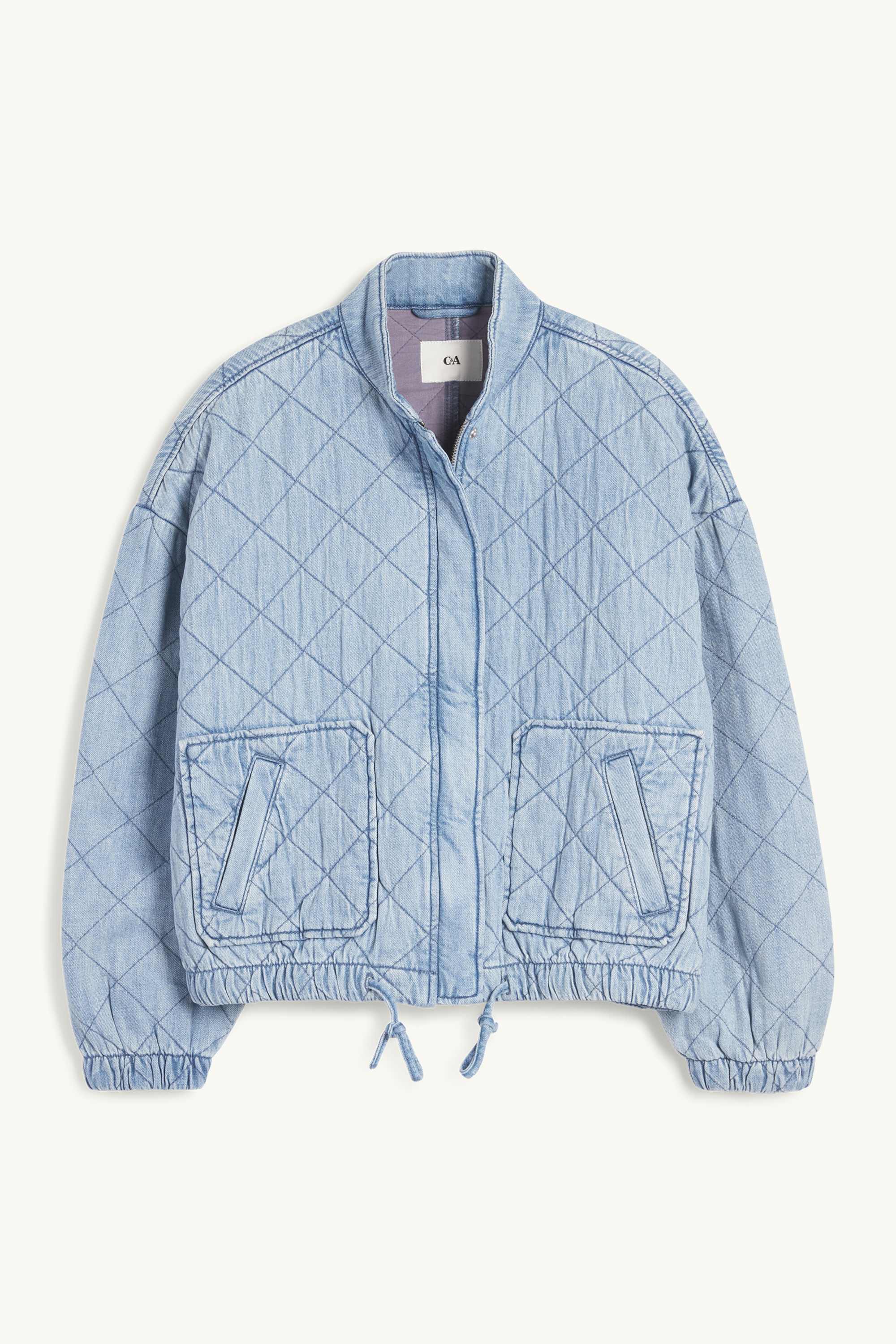 Quilted denim jacket denim-light blue