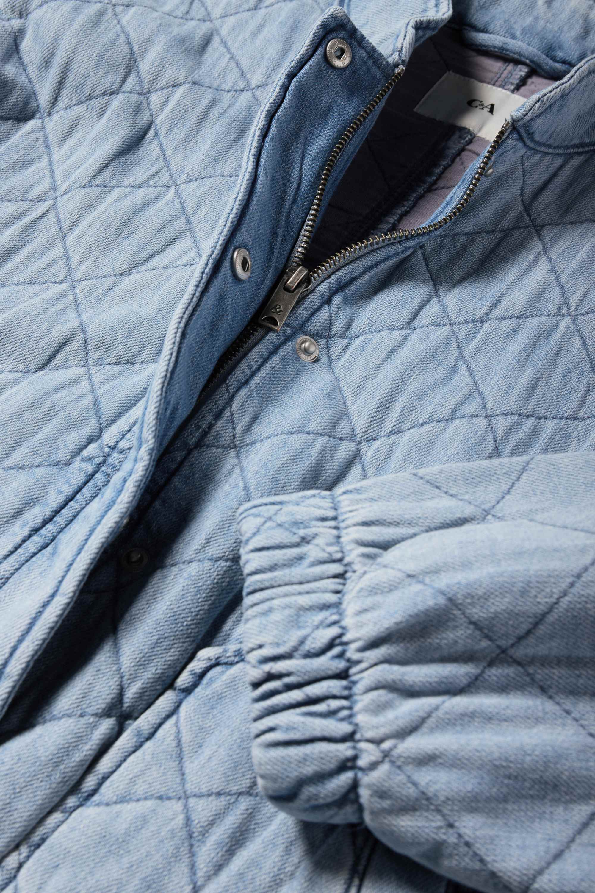 Quilted denim jacket denim-light blue