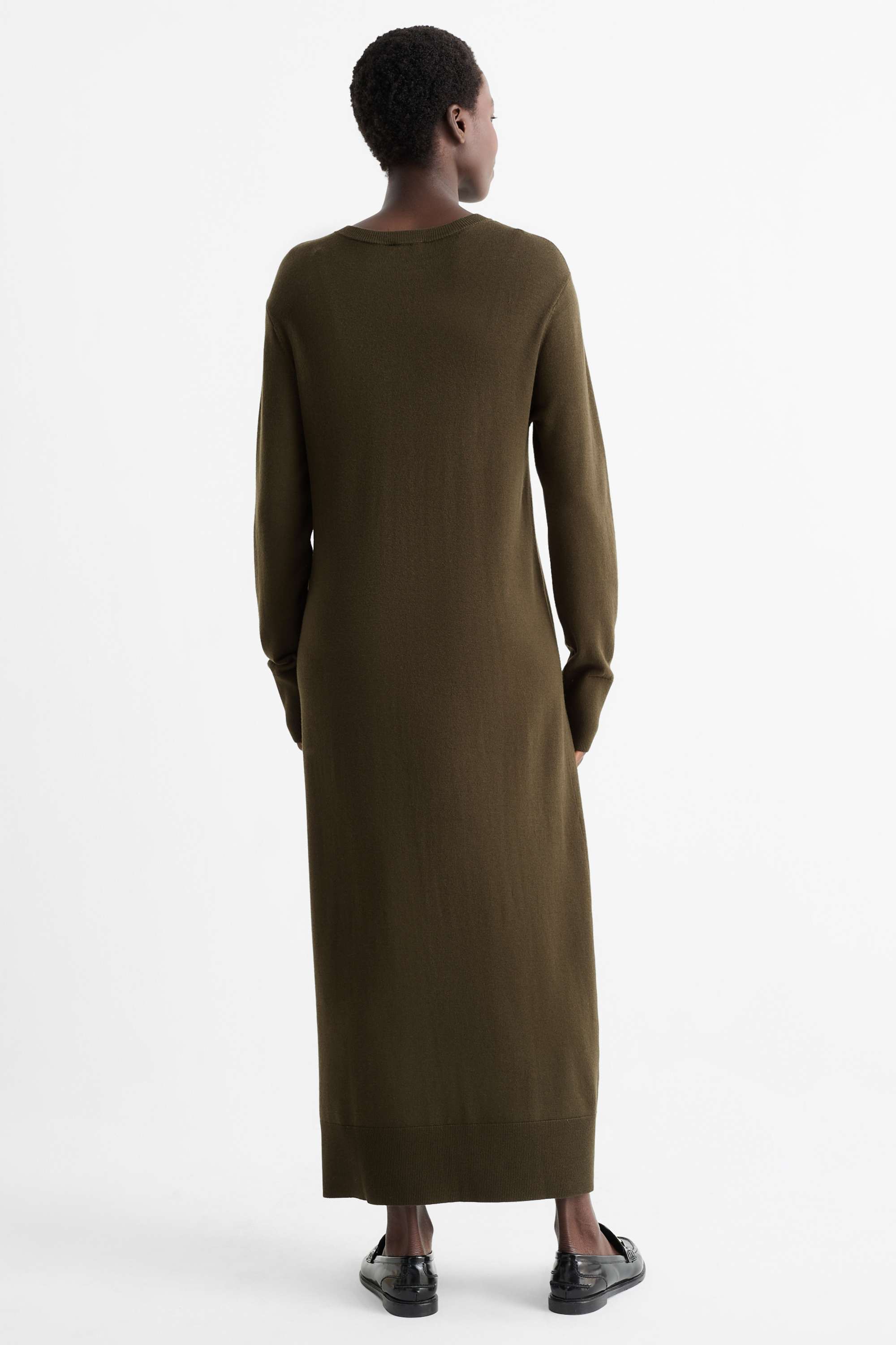 Knitted dress dark green