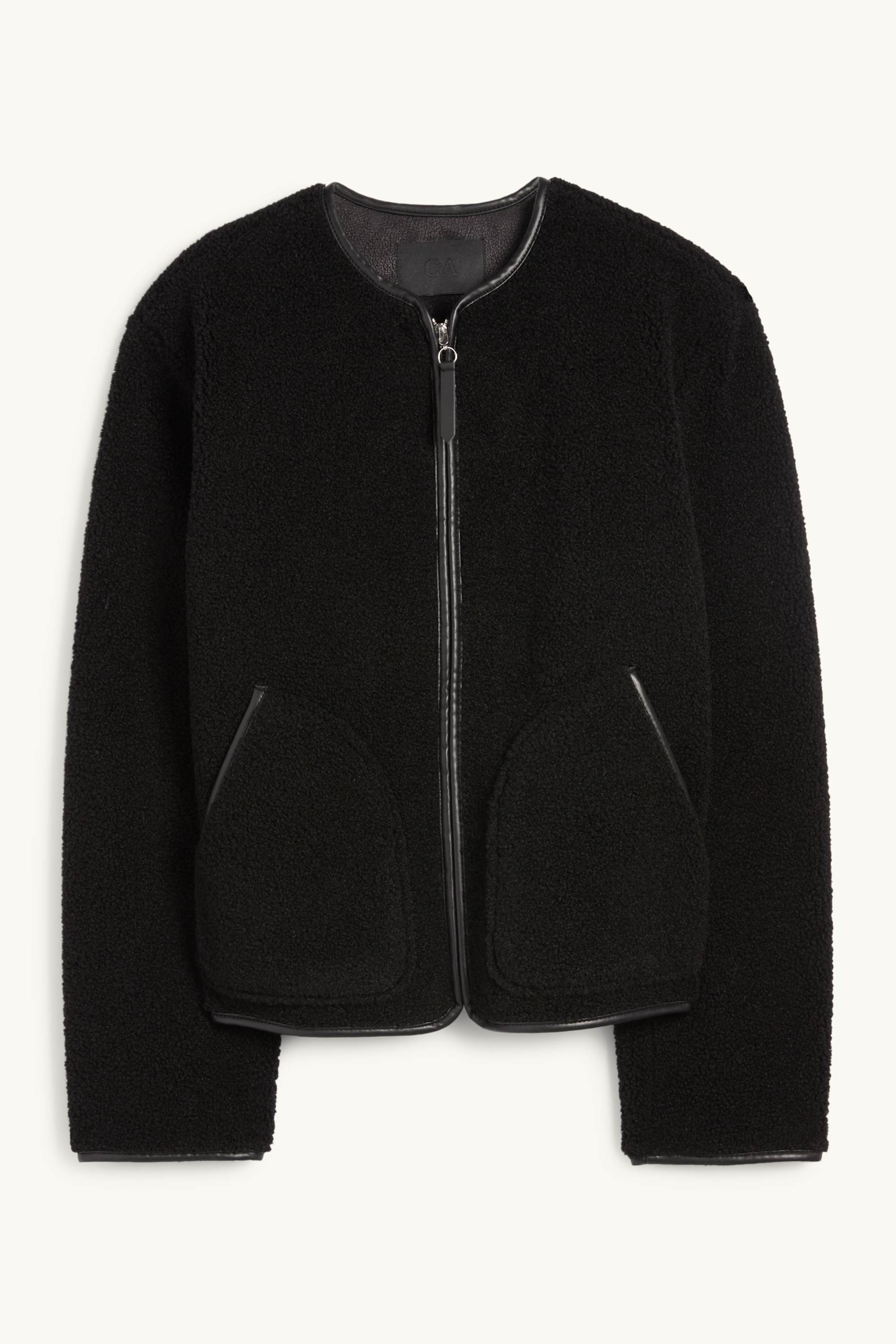 Teddy fur jacket black