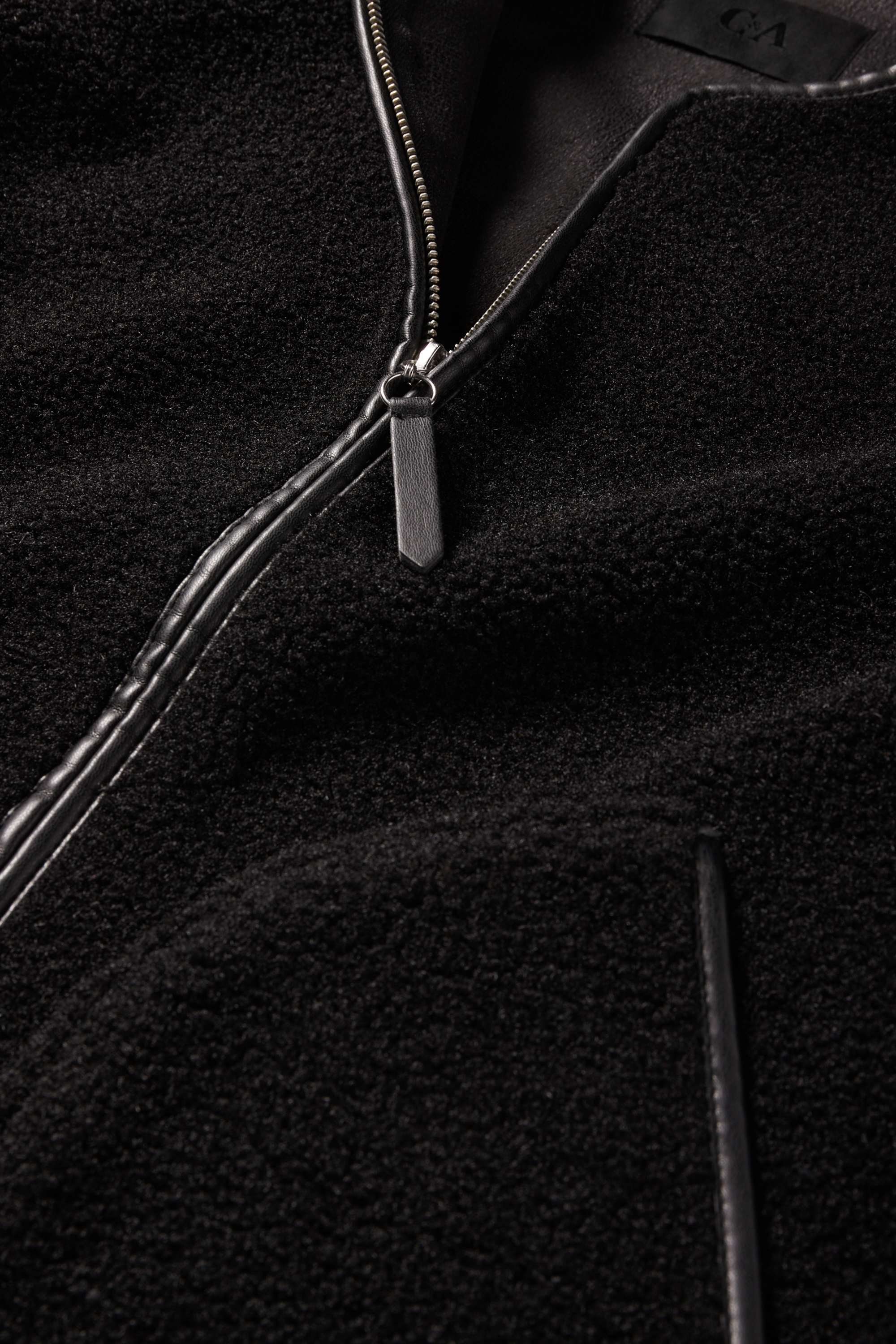 Teddy fur jacket black